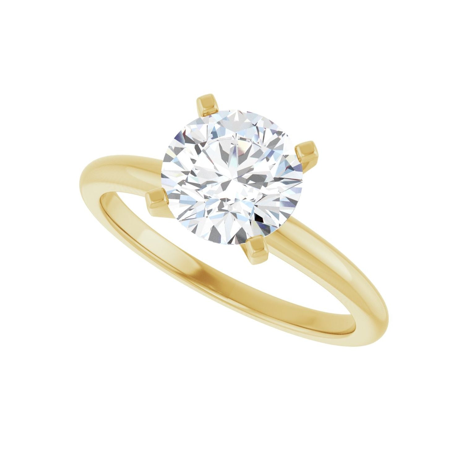 Round Engagement Ring | Metal Type=14K Yellow Gold | Center Stone Size=1.5 CT | Image 5