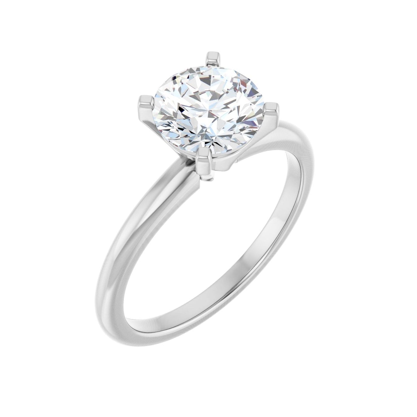 Round Engagement Ring | Metal Type=14K White Gold | Center Stone Size=1.5 CT | Image 1