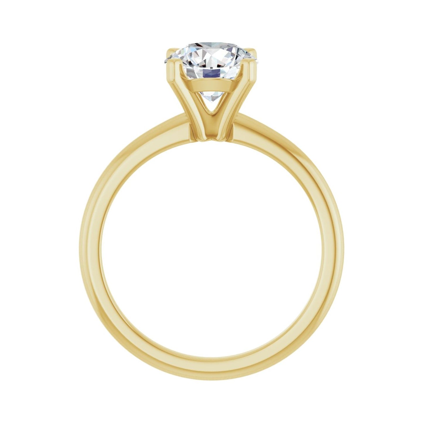 Round Engagement Ring | Metal Type=14K Yellow Gold | Center Stone Size=1.5 CT | Image 2