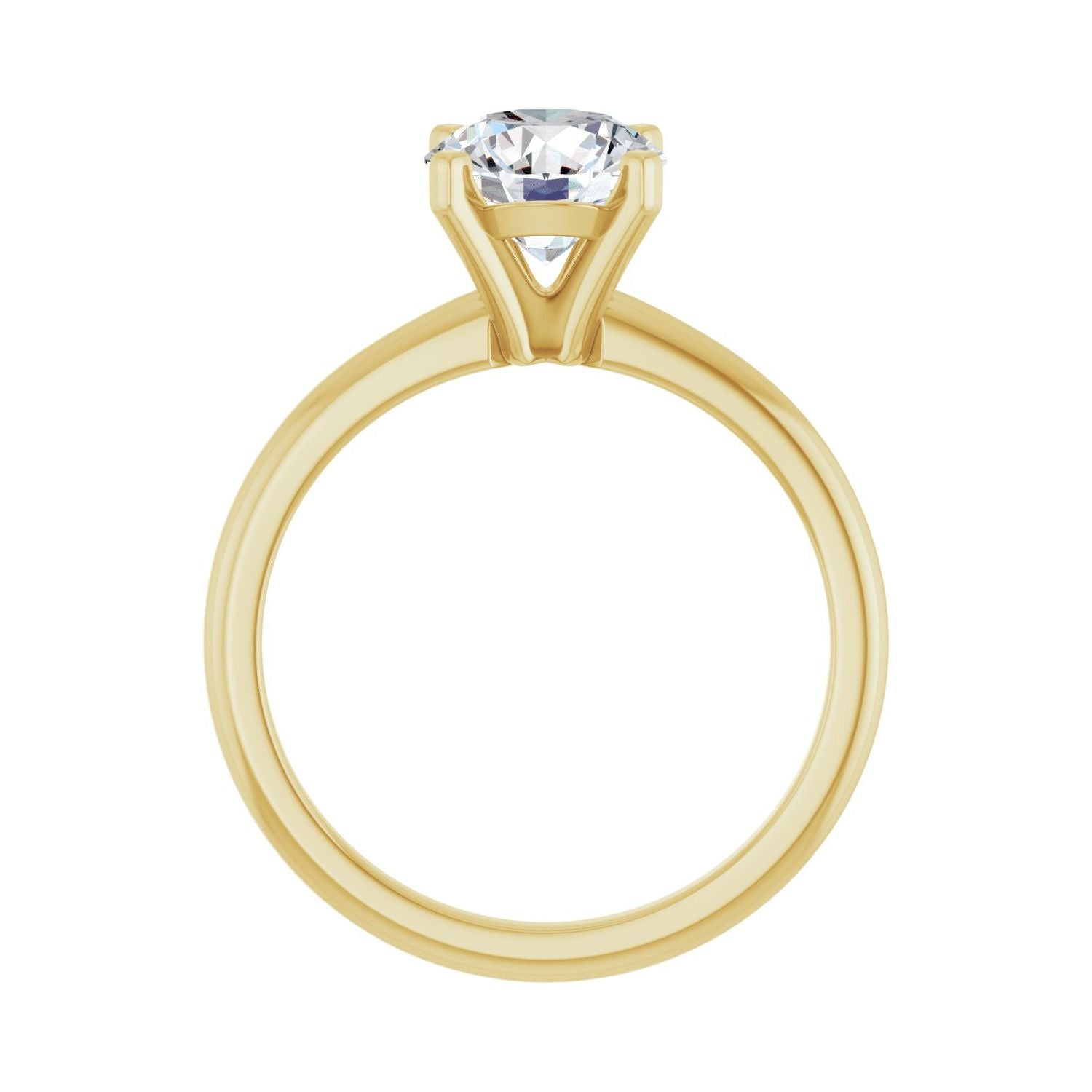 Round Engagement Ring | Metal Type=14K Yellow Gold | Center Stone Size=1.5 CT | Image 2