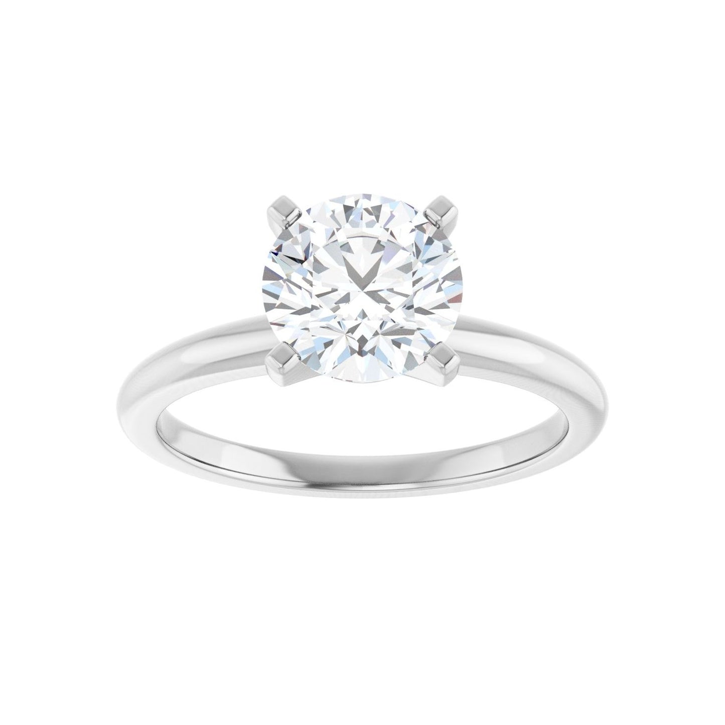 Round Engagement Ring | Metal Type=14K White Gold | Center Stone Size=1.5 CT | Image 3