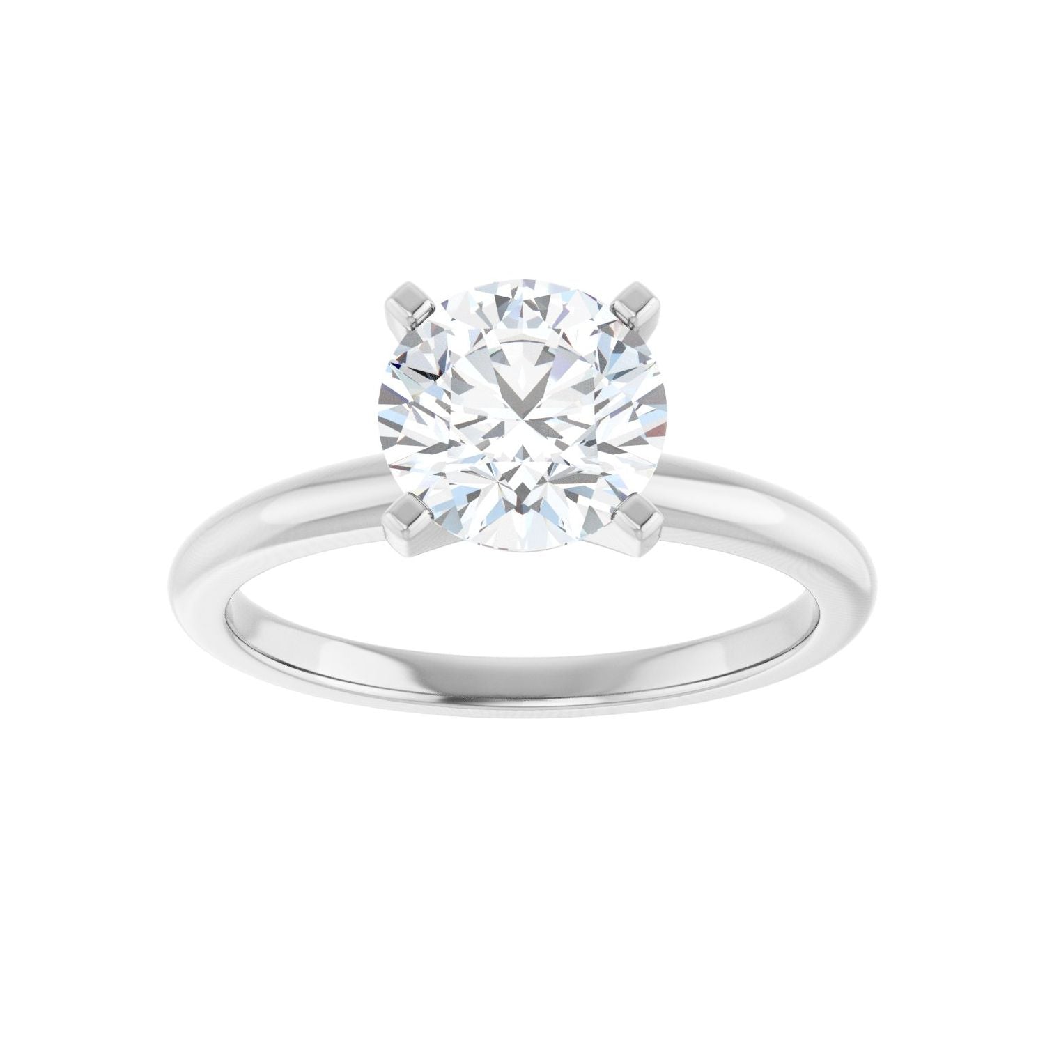 Round Engagement Ring | Metal Type=14K White Gold | Center Stone Size=1.5 CT | Image 3
