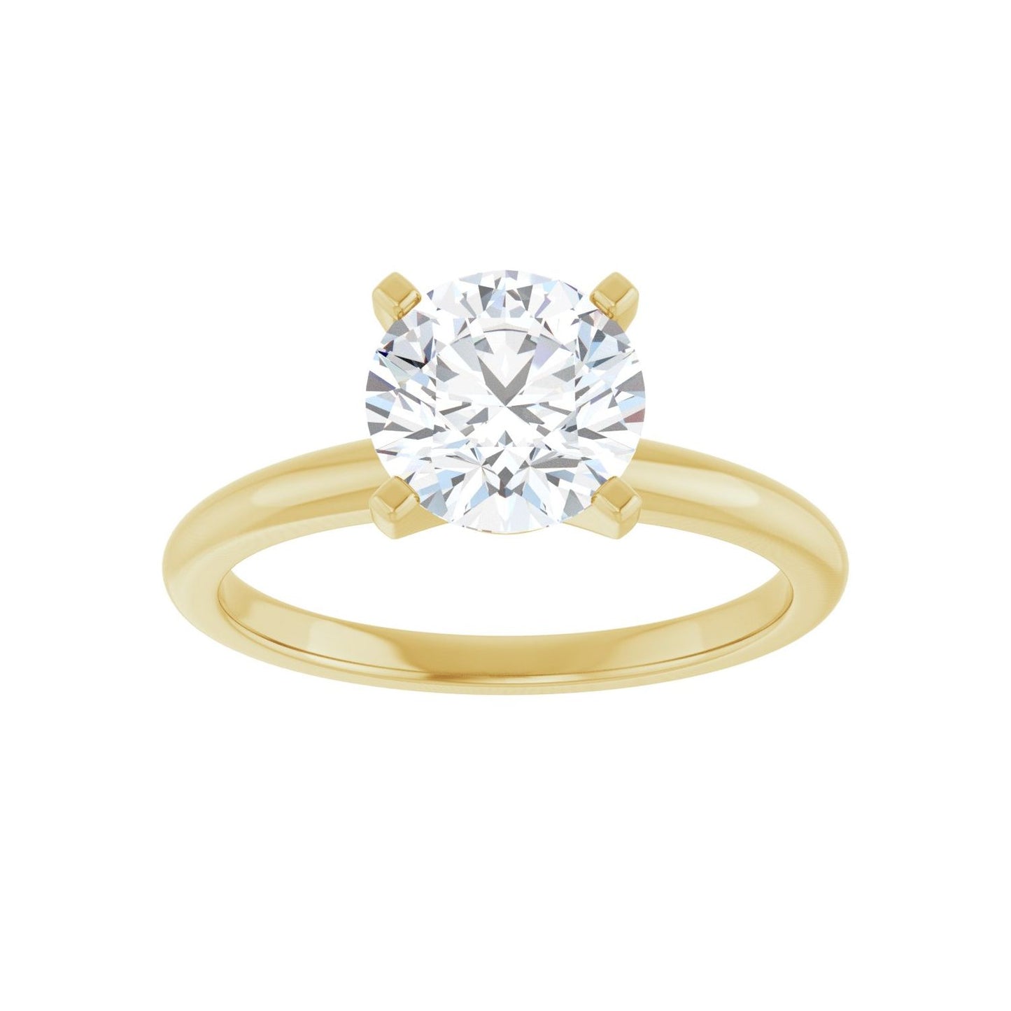 Round Engagement Ring | Metal Type=14K Yellow Gold | Center Stone Size=1.5 CT | Image 3