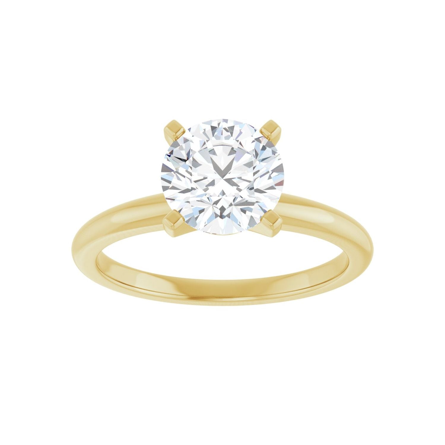 Round Engagement Ring | Metal Type=14K Yellow Gold | Center Stone Size=1.5 CT | Image 3