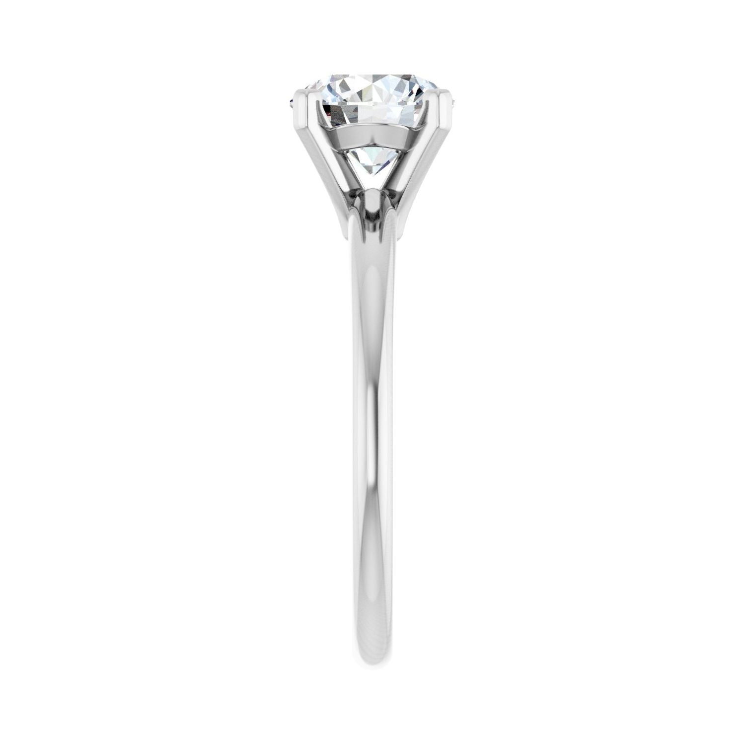 Round Engagement Ring | Metal Type=14K White Gold | Center Stone Size=1.5 CT | Image 4