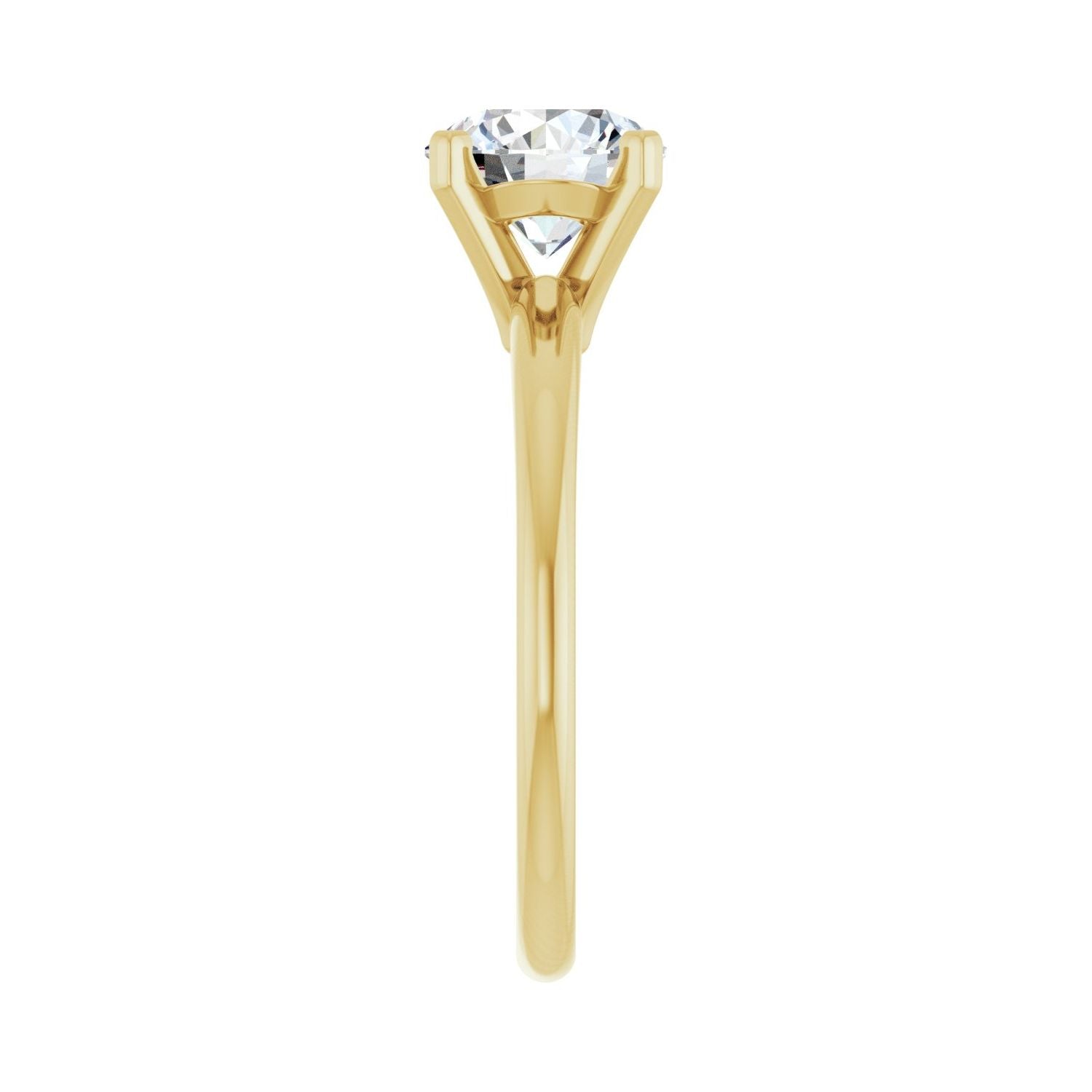 Round Engagement Ring | Metal Type=14K Yellow Gold | Center Stone Size=1.5 CT | Image 4