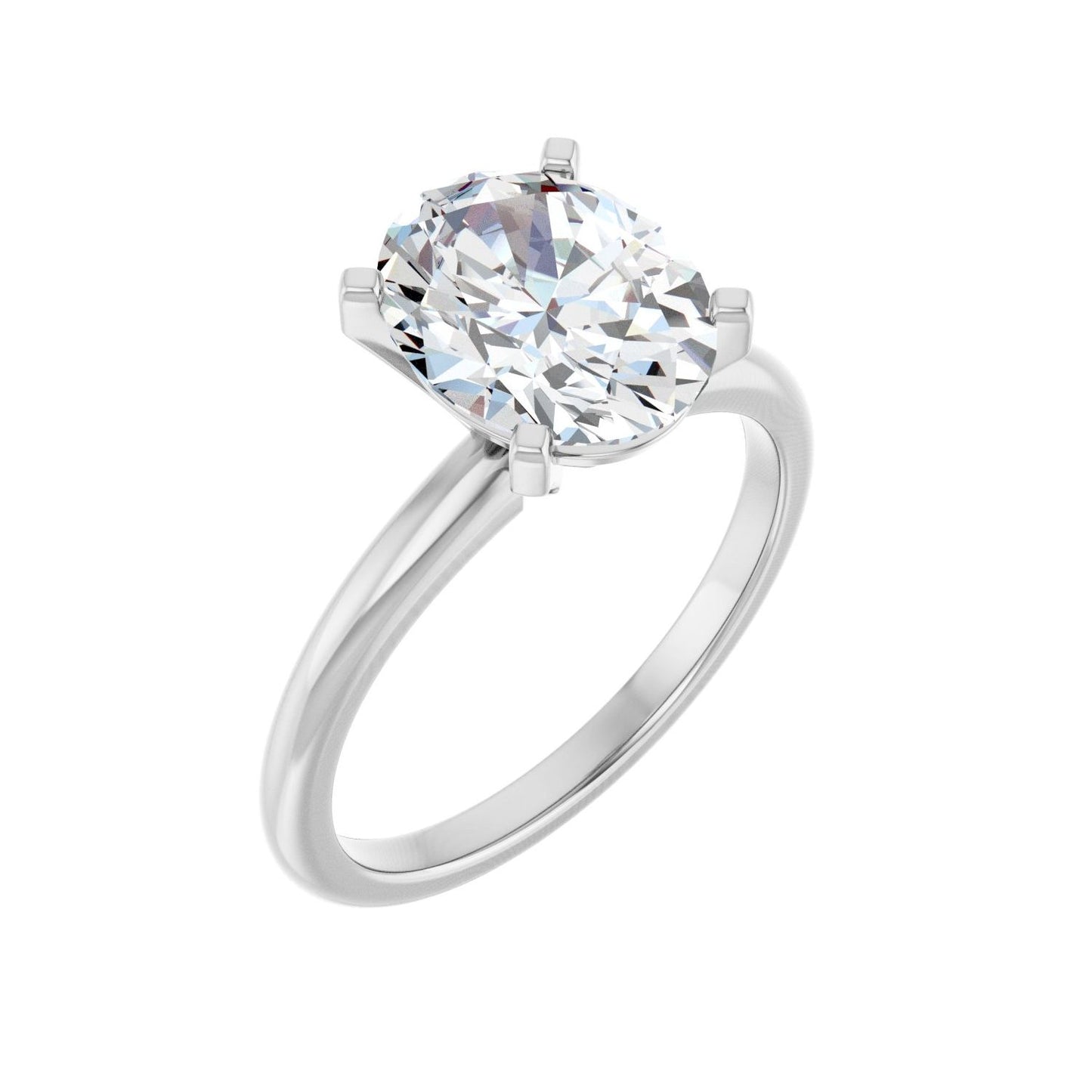 Oval Engagement Ring | Metal Type=14K White Gold | Center Stone Size=2.5 CT | Image 1