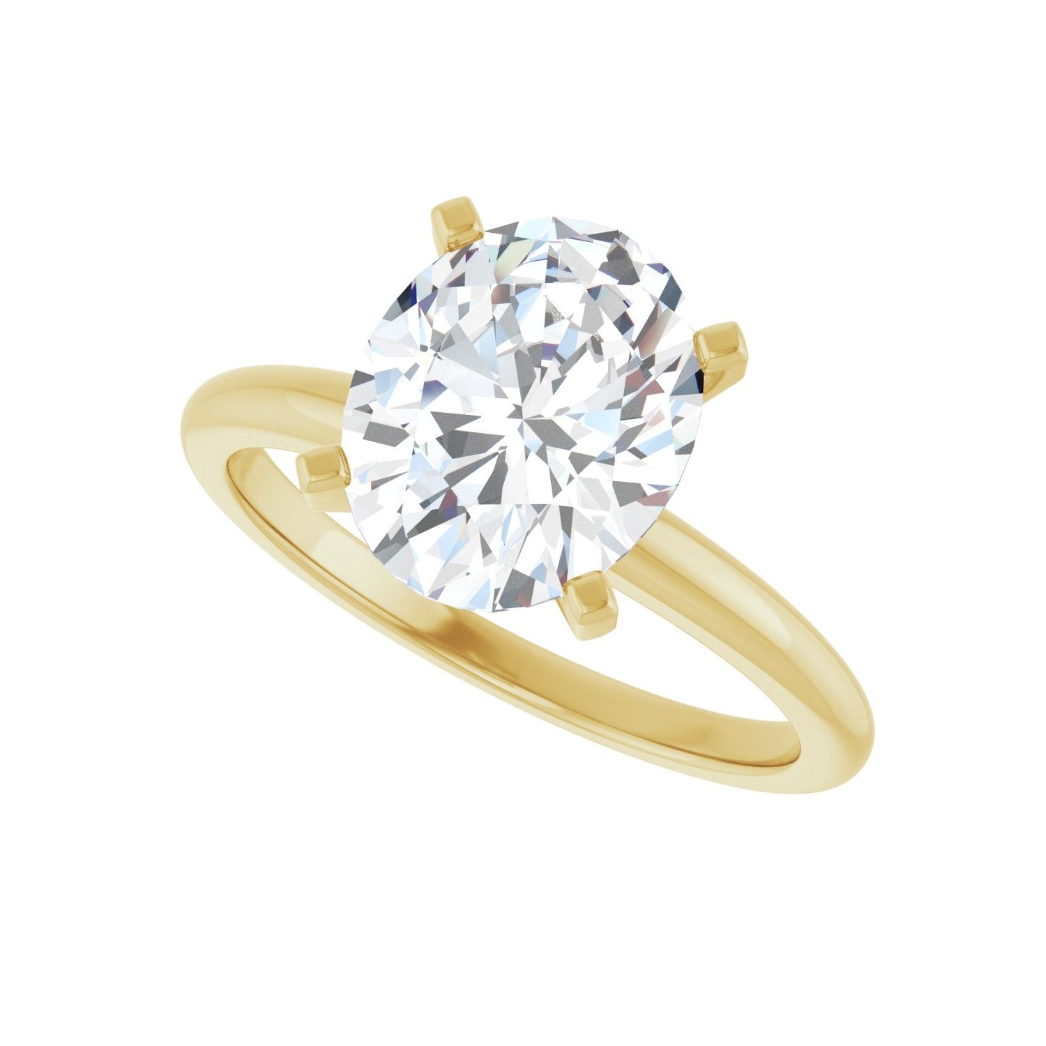 Oval Engagement Ring | Metal Type=14K Yellow Gold | Center Stone Size=2.5 CT | Image 5