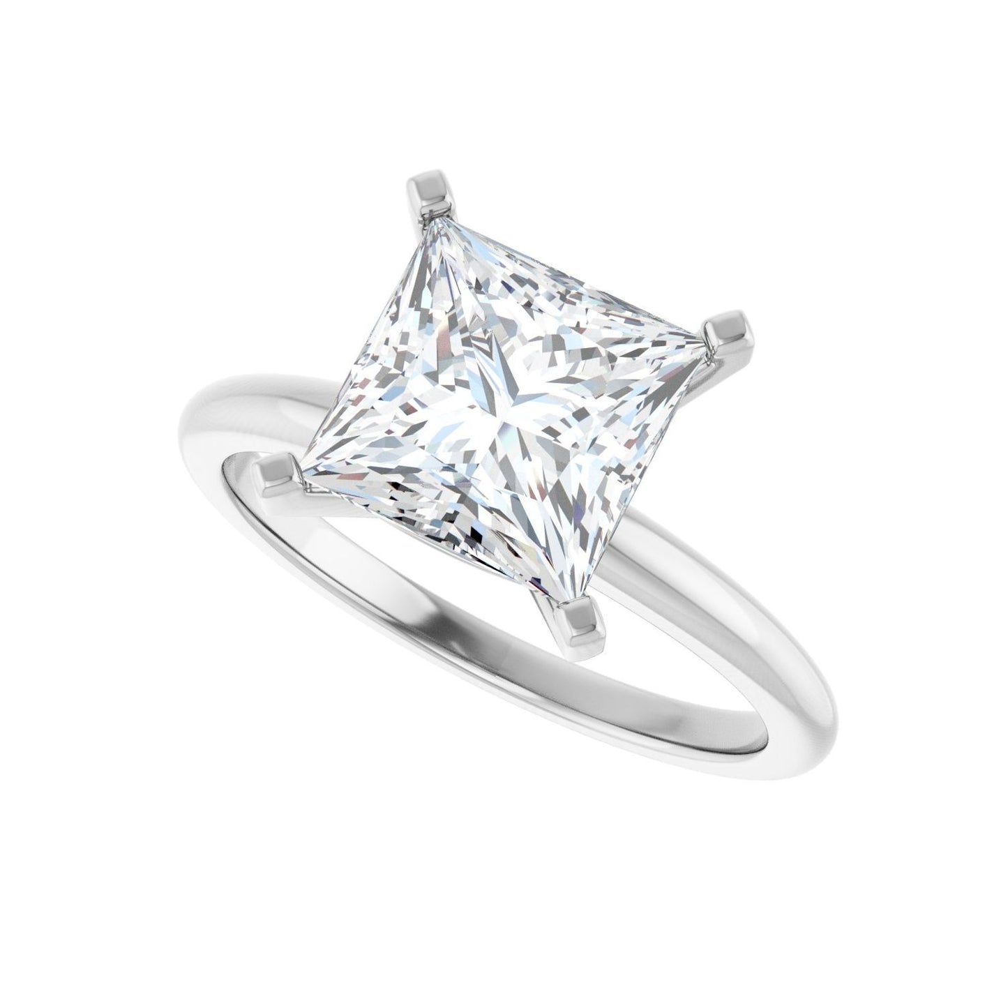 Square Engagement Ring | Metal Type=14K White Gold | Center Stone Size=2.5 CT | Image 5