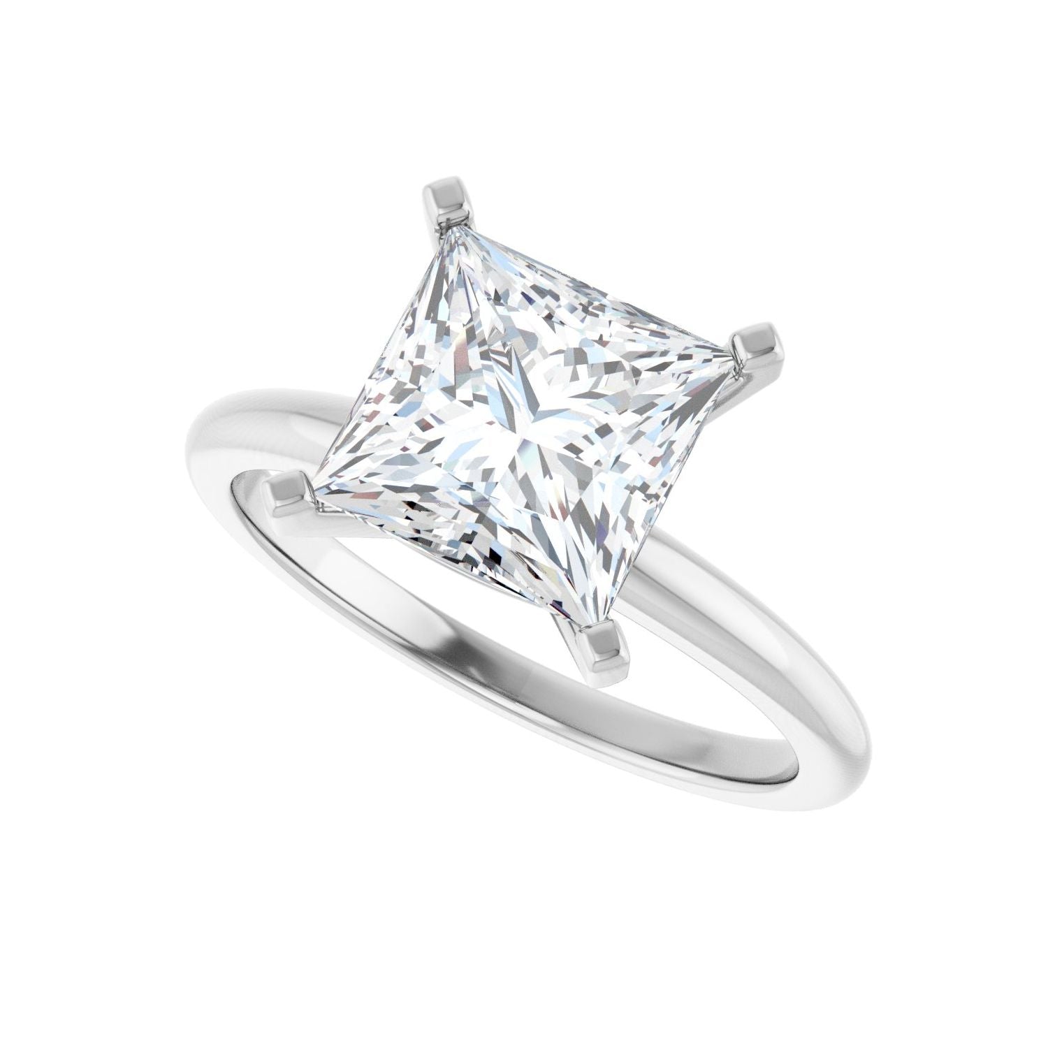 Square Engagement Ring | Metal Type=14K White Gold | Center Stone Size=2.5 CT | Image 5