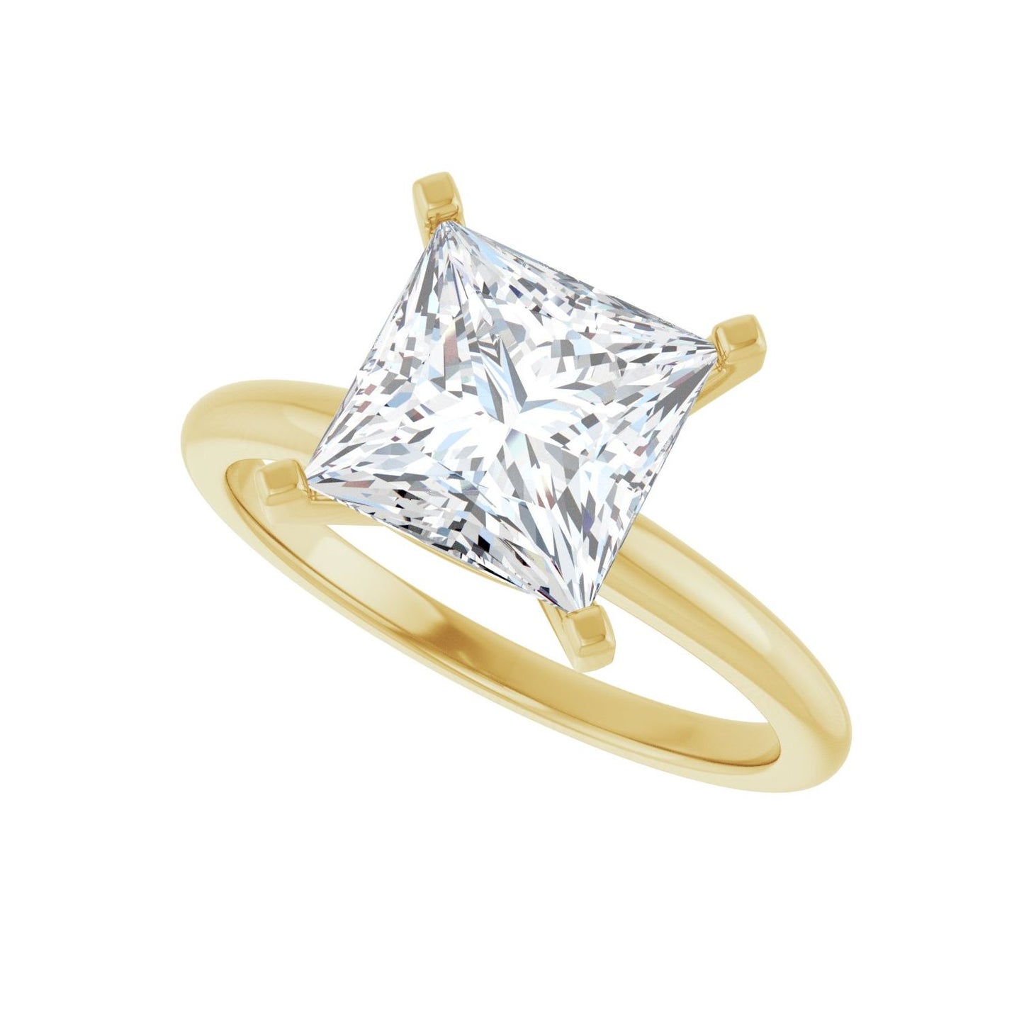 Square Engagement Ring | Metal Type=14K Yellow Gold | Center Stone Size=2.5 CT | Image 5