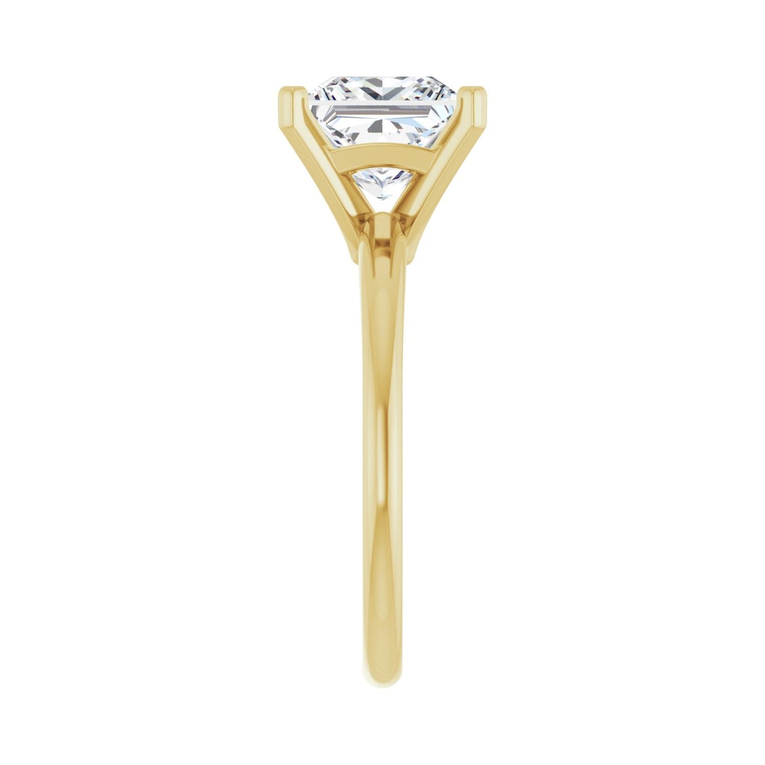 Square Engagement Ring | Metal Type=14K Yellow Gold | Center Stone Size=2.5 CT | Image 4