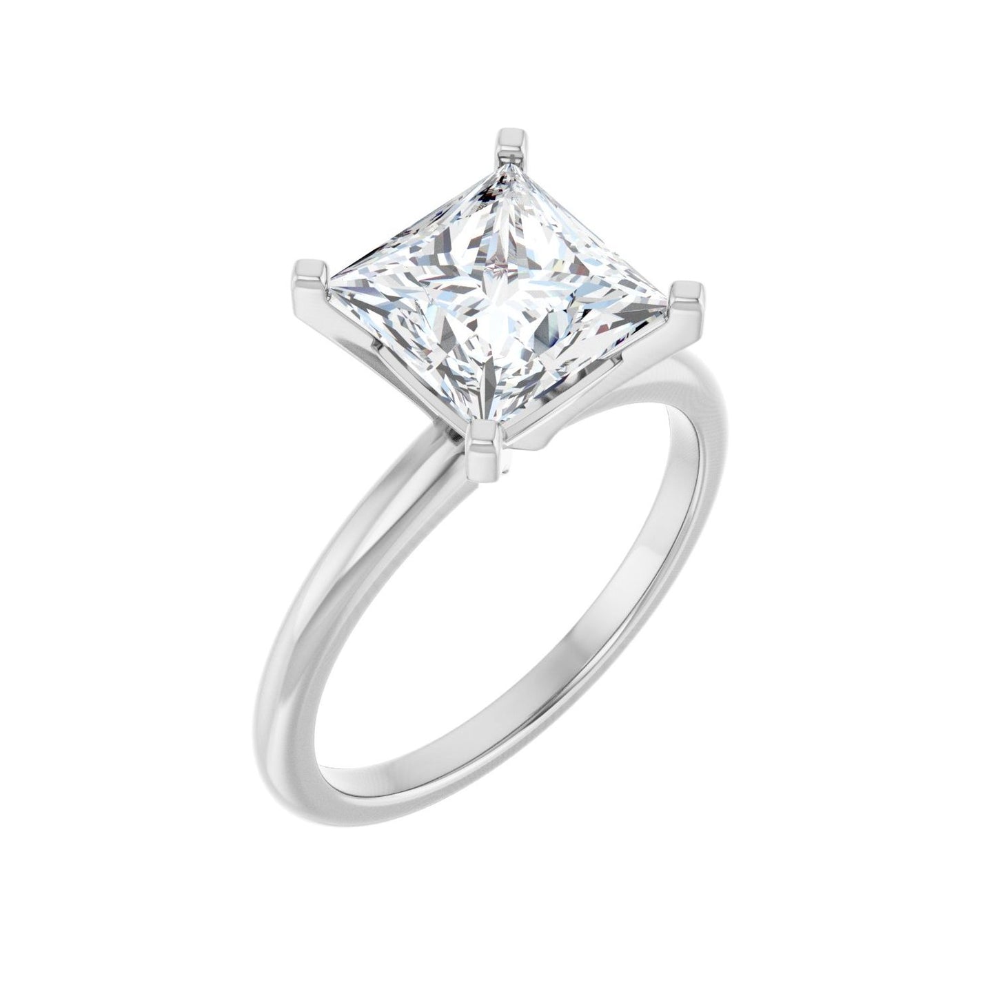 Square Engagement Ring | Metal Type=14K White Gold | Center Stone Size=2.5 CT | Image 1