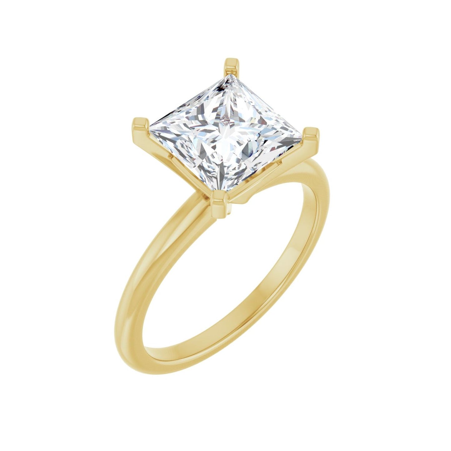 Square Engagement Ring | Metal Type=14K Yellow Gold | Center Stone Size=2.5 CT | Image 1