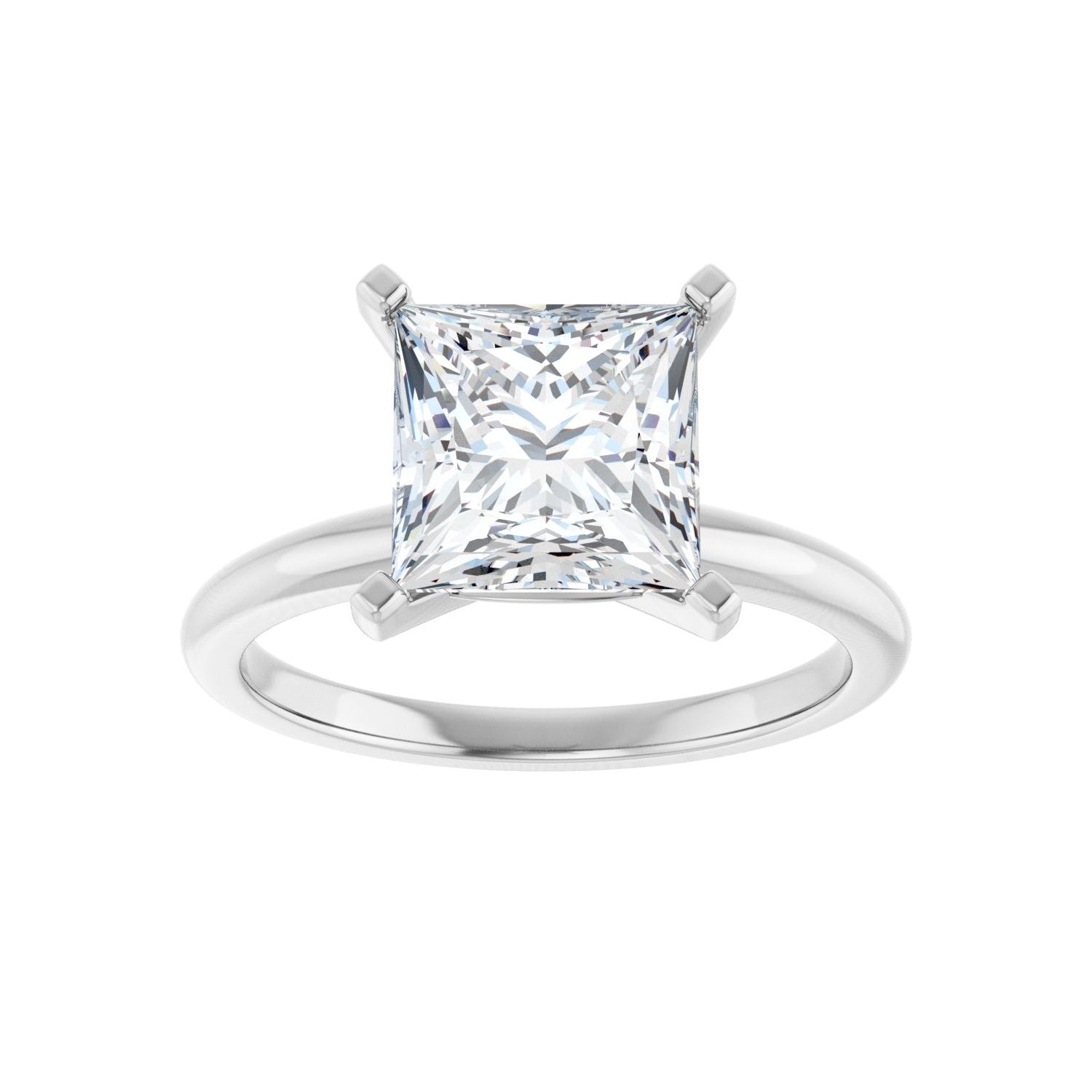 Square Engagement Ring | Metal Type=14K White Gold | Center Stone Size=2.5 CT | Image 3