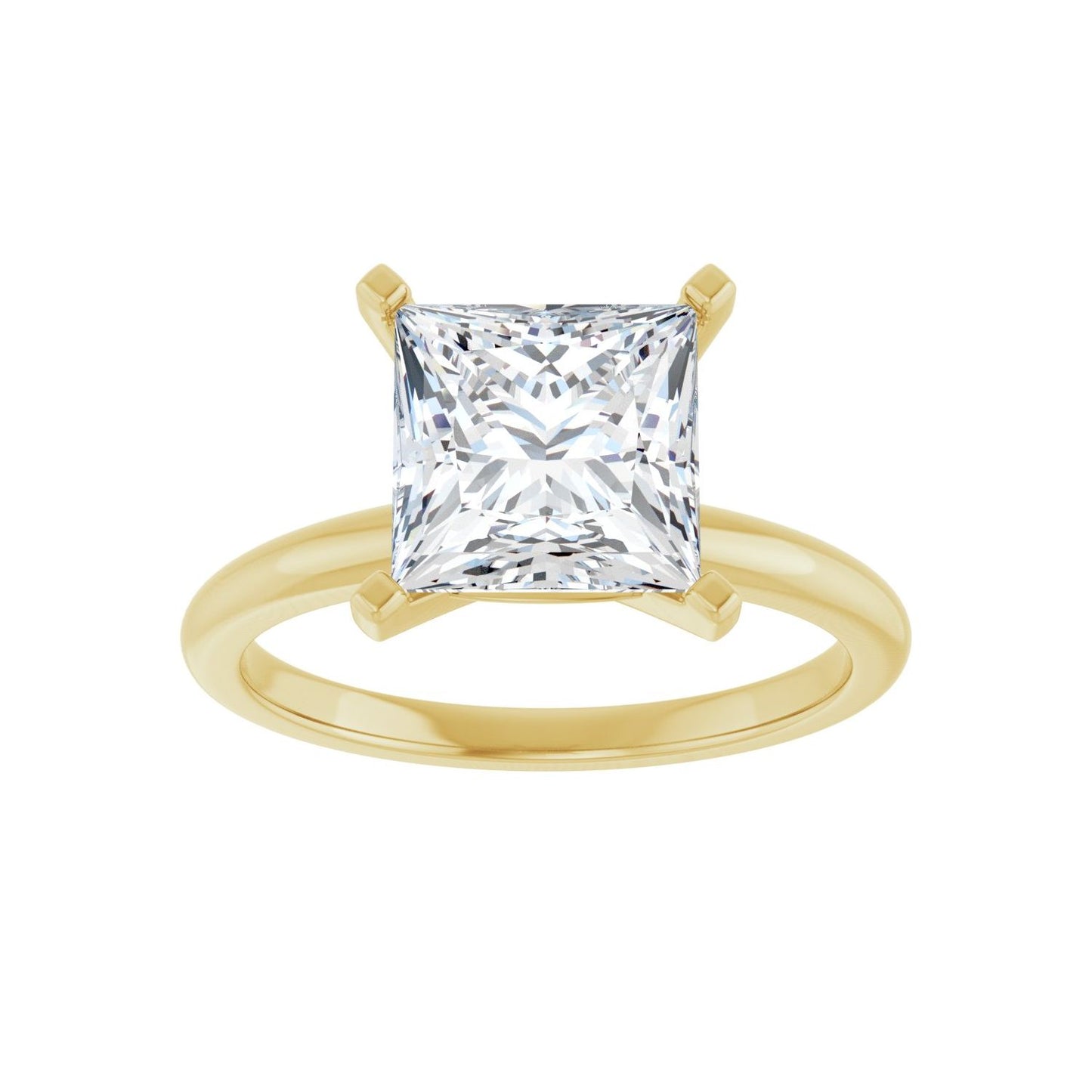 Square Engagement Ring | Metal Type=14K Yellow Gold | Center Stone Size=2.5 CT | Image 3