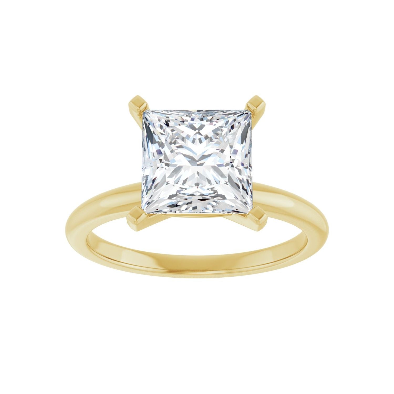 Square Engagement Ring | Metal Type=14K Yellow Gold | Center Stone Size=2.5 CT | Image 3