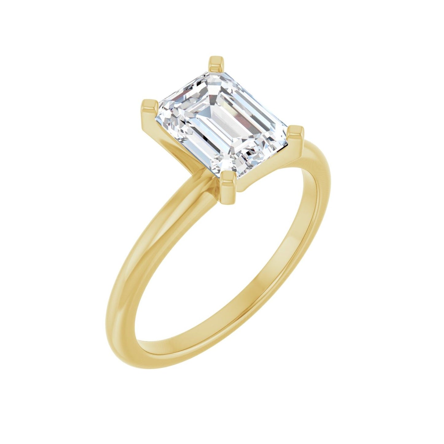 Emerald Engagement Ring | Metal Type=14K Yellow Gold | Center Stone Size=2 CT | Image 1