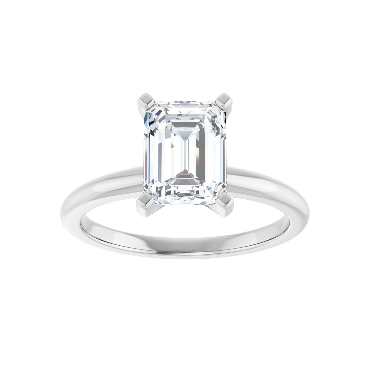 Emerald Engagement Ring | Metal Type=14K White Gold | Center Stone Size=2 CT | Image 3