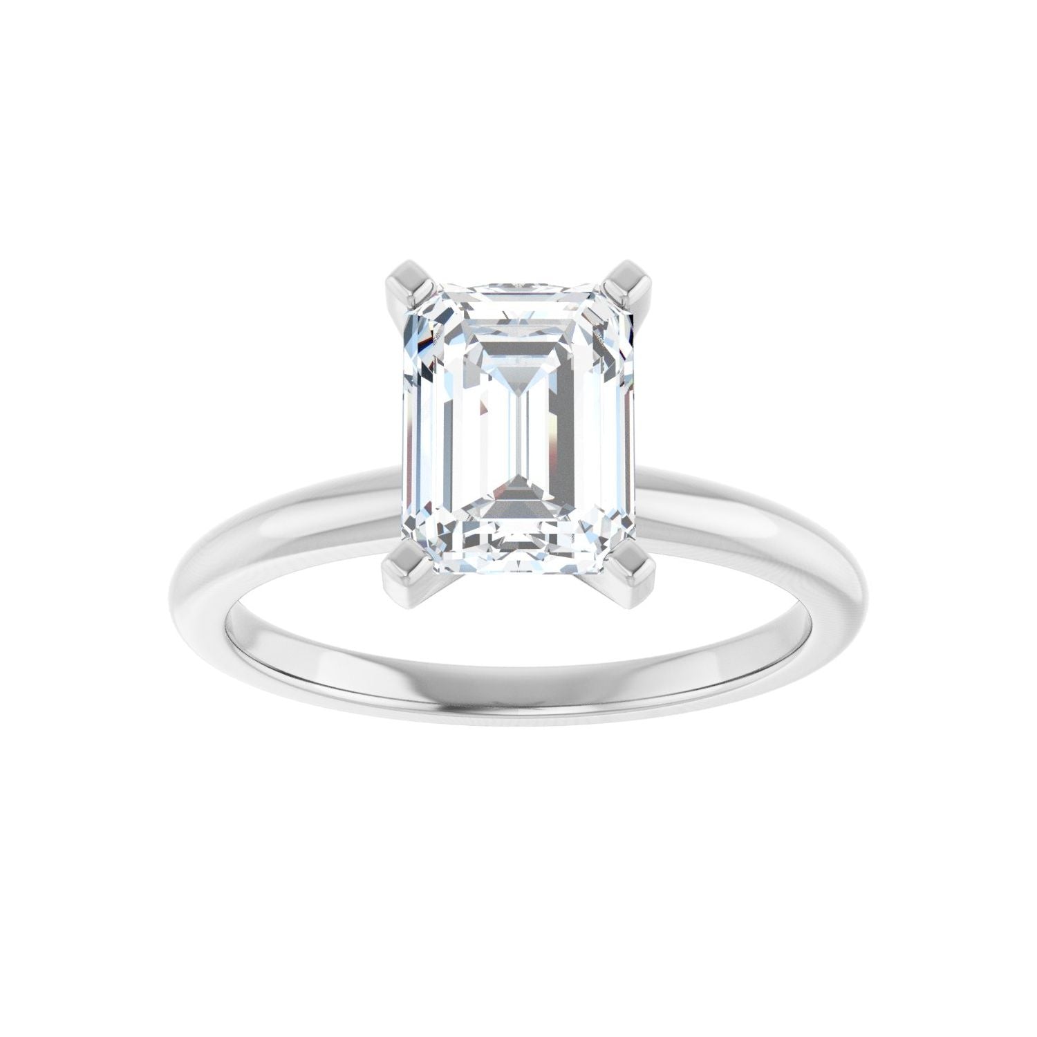 Emerald Engagement Ring | Metal Type=14K White Gold | Center Stone Size=2 CT | Image 3