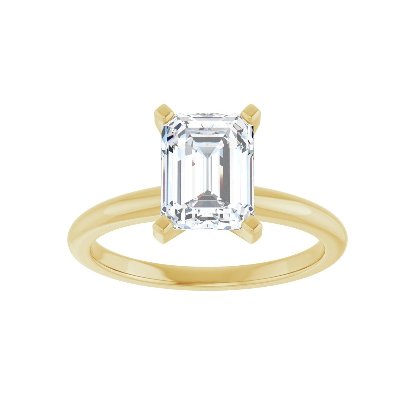 Emerald Engagement Ring | Metal Type=14K Yellow Gold | Center Stone Size=2 CT | Image 3