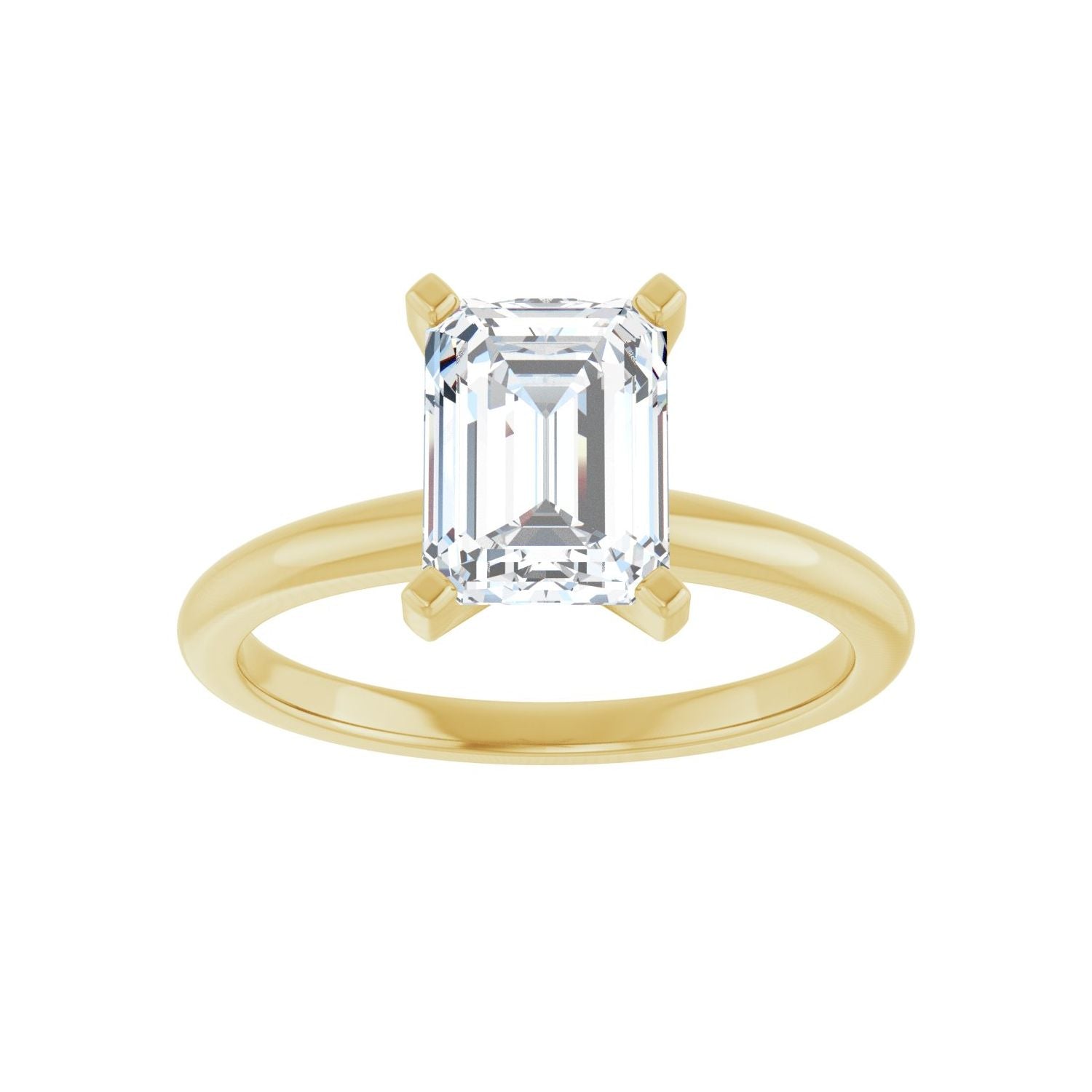 Emerald Engagement Ring | Metal Type=14K Yellow Gold | Center Stone Size=2 CT | Image 3