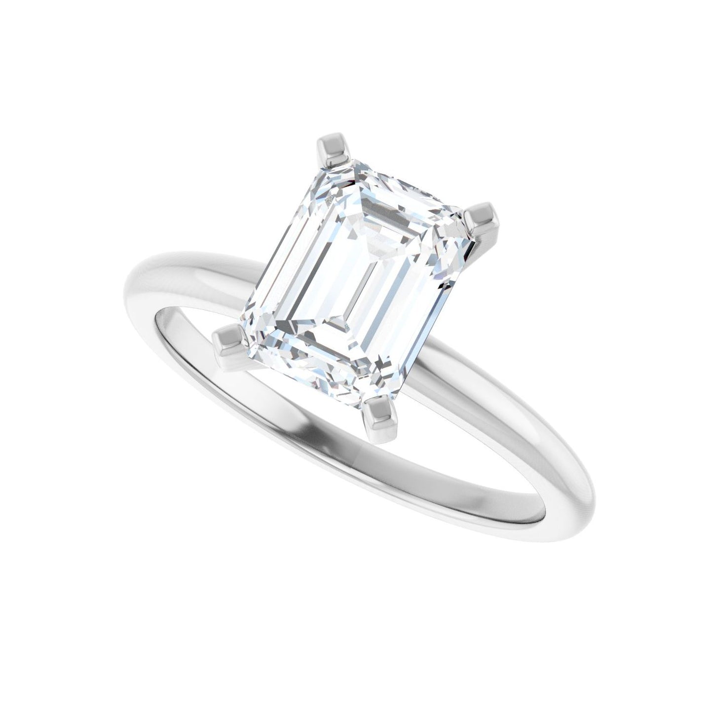 Emerald Engagement Ring | Metal Type=14K White Gold | Center Stone Size=2 CT | Image 5