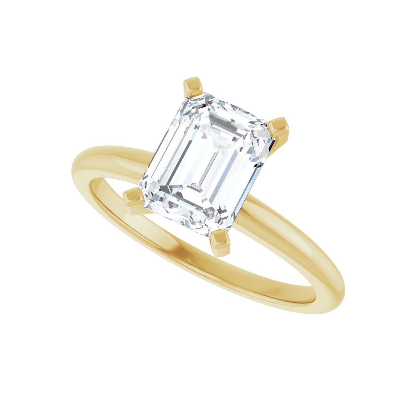 Emerald Engagement Ring | Metal Type=14K Yellow Gold | Center Stone Size=2 CT | Image 5