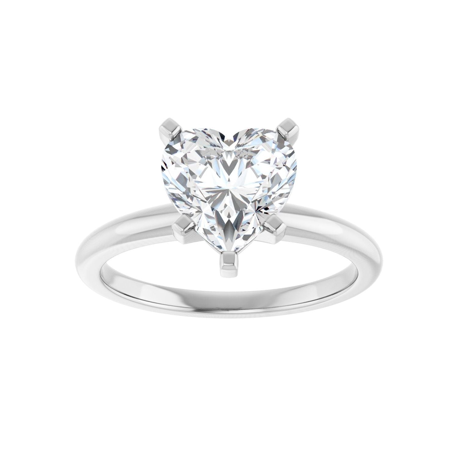 Heart Engagement Ring | Metal Type=14K White Gold | Center Stone Size=1.5 CT | Image 3