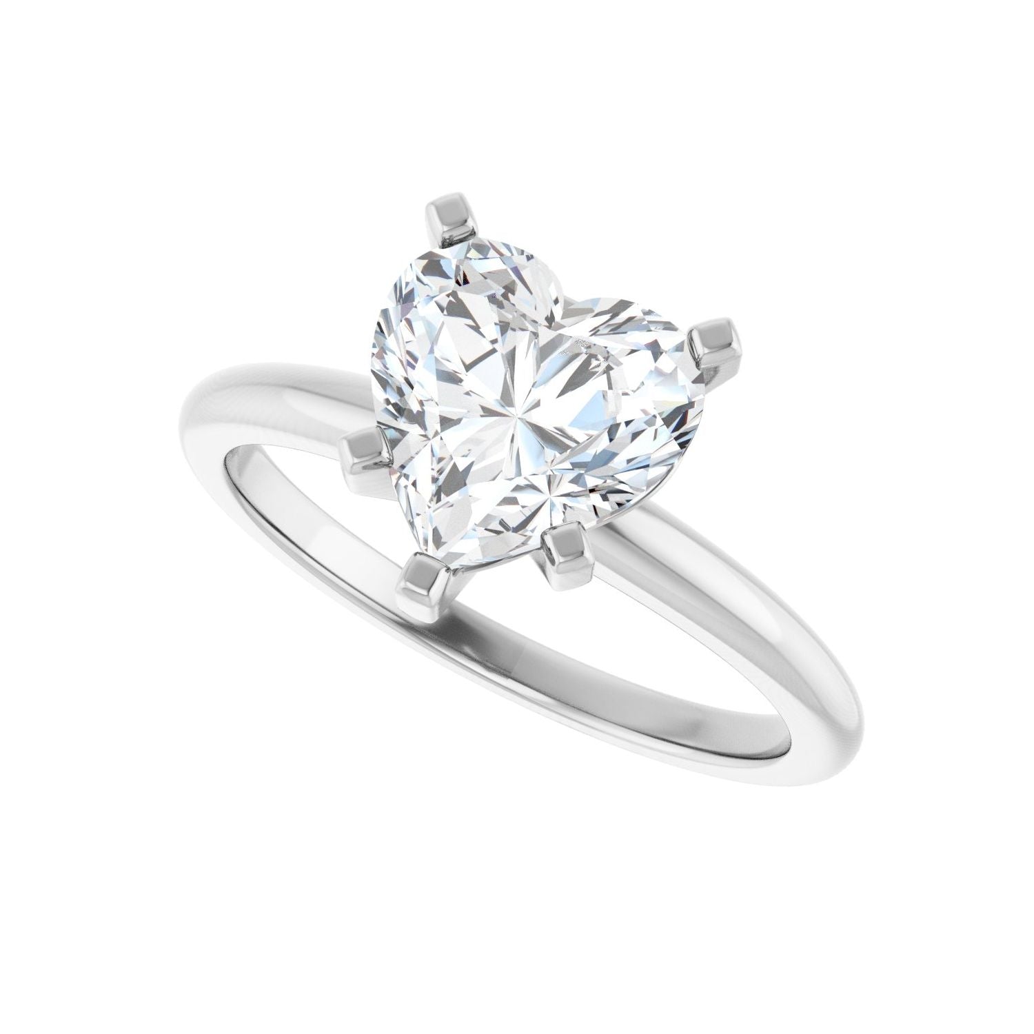 Heart Engagement Ring | Metal Type=14K White Gold | Center Stone Size=1.5 CT | Image 5
