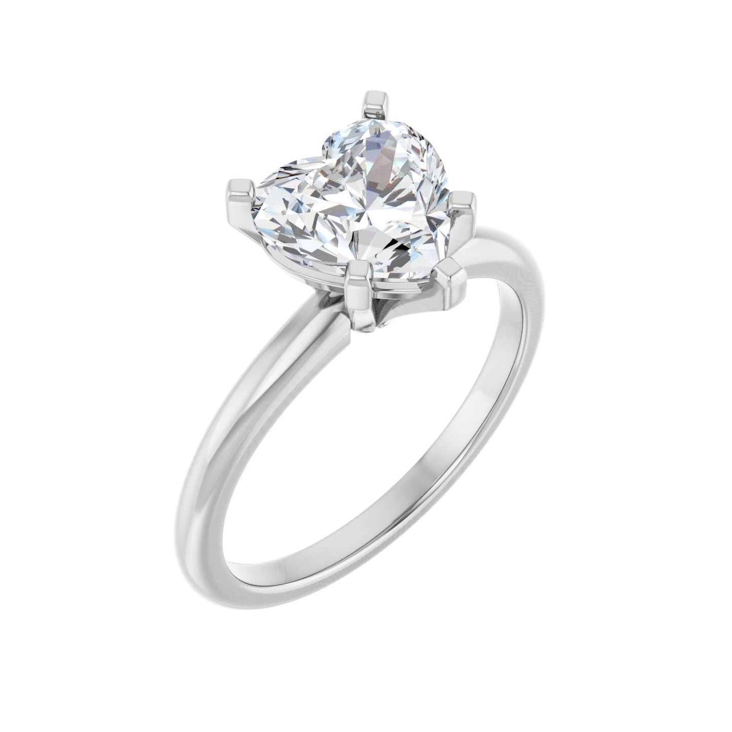 Heart Engagement Ring | Metal Type=14K White Gold | Center Stone Size=1.5 CT | Image 1