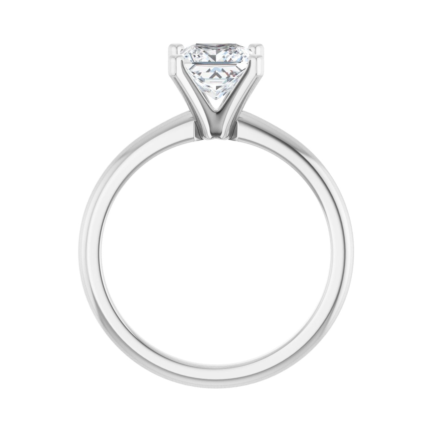 Square Engagement Ring | Metal Type=14K White Gold | Center Stone Size=1 CT | Image 2