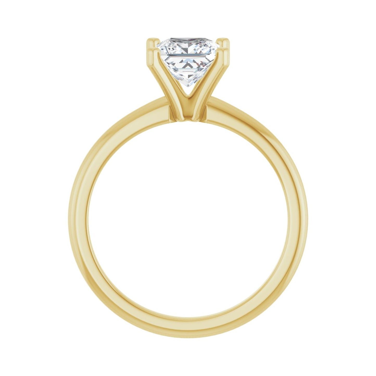 Square Engagement Ring | Metal Type=14K Yellow Gold | Center Stone Size=1 CT | Image 2