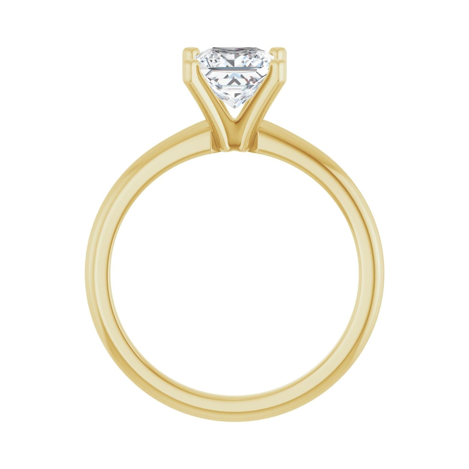 Square Engagement Ring | Metal Type=14K Yellow Gold | Center Stone Size=1 CT | Image 2