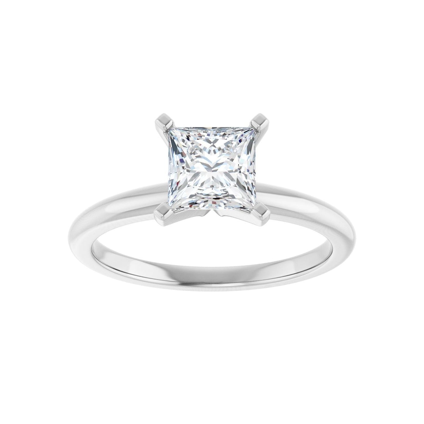 Square Engagement Ring | Metal Type=14K White Gold | Center Stone Size=1 CT | Image 3