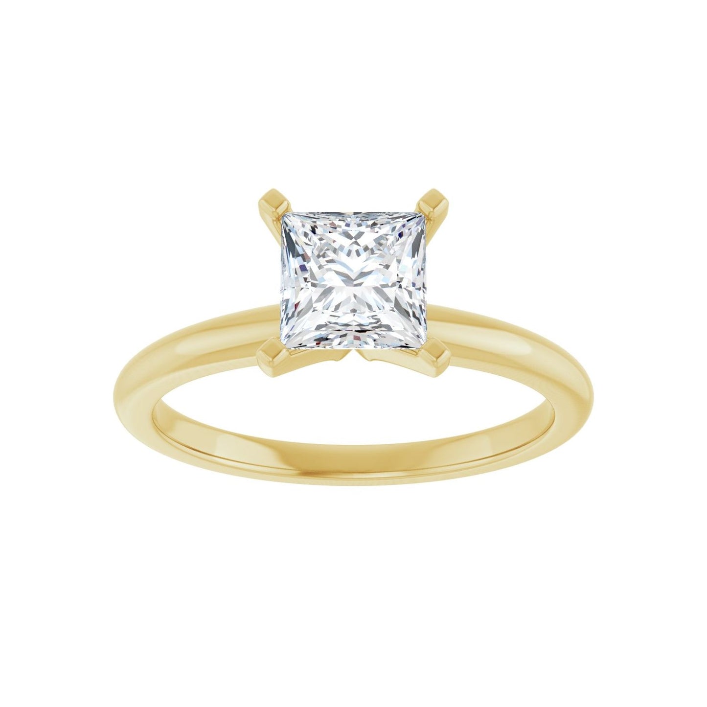 Square Engagement Ring | Metal Type=14K Yellow Gold | Center Stone Size=1 CT | Image 3