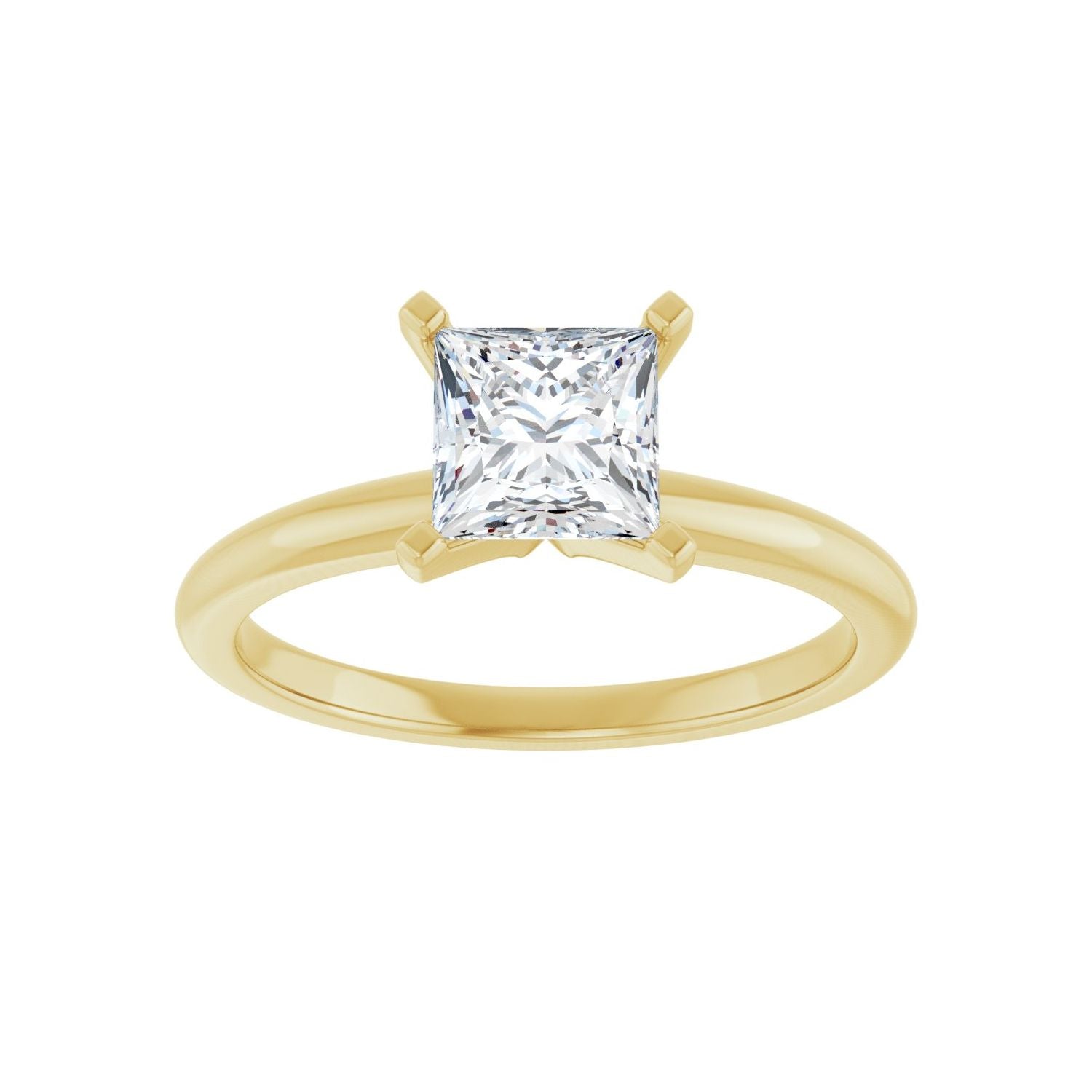 Square Engagement Ring | Metal Type=14K Yellow Gold | Center Stone Size=1 CT | Image 3