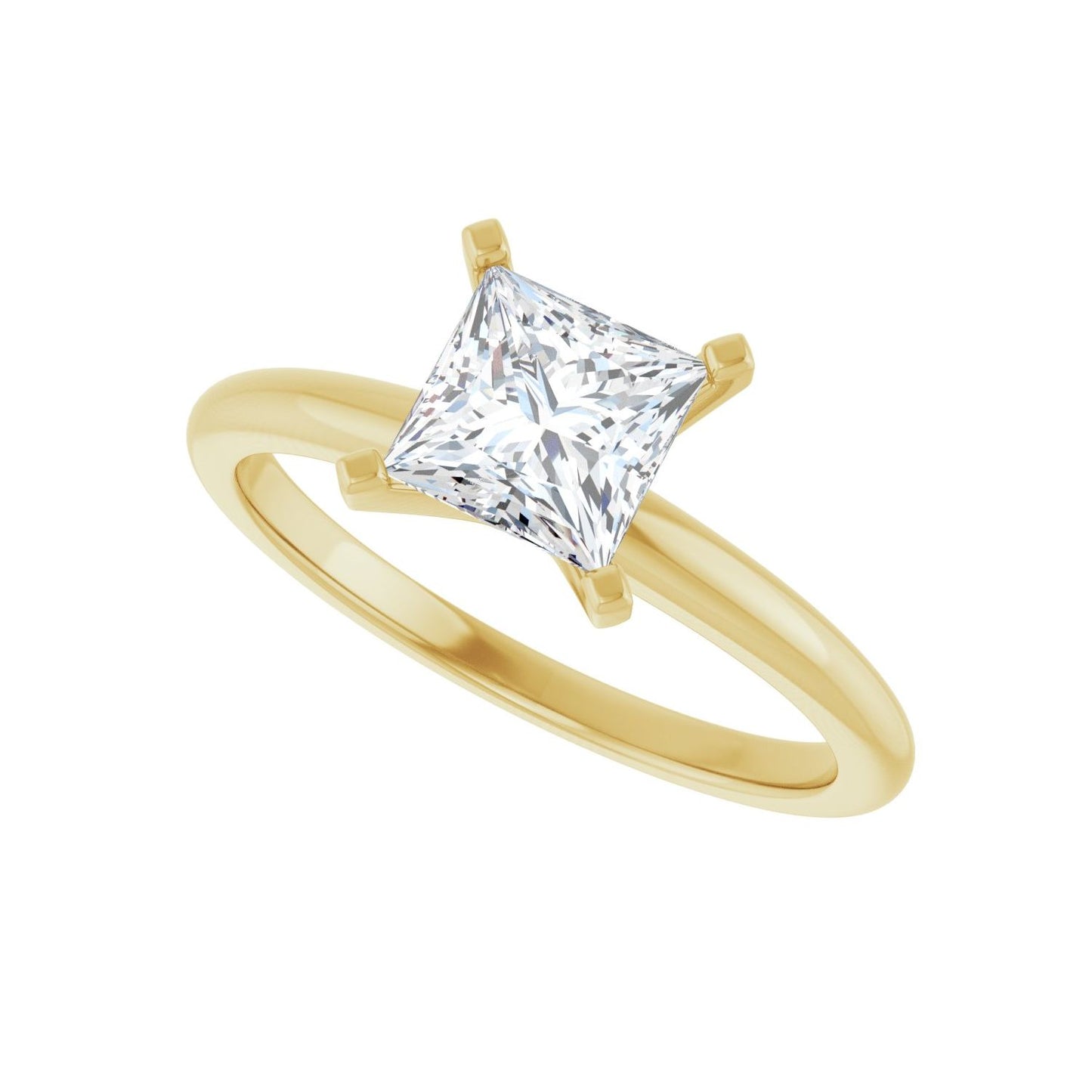 Square Engagement Ring | Metal Type=14K Yellow Gold | Center Stone Size=1 CT | Image 5