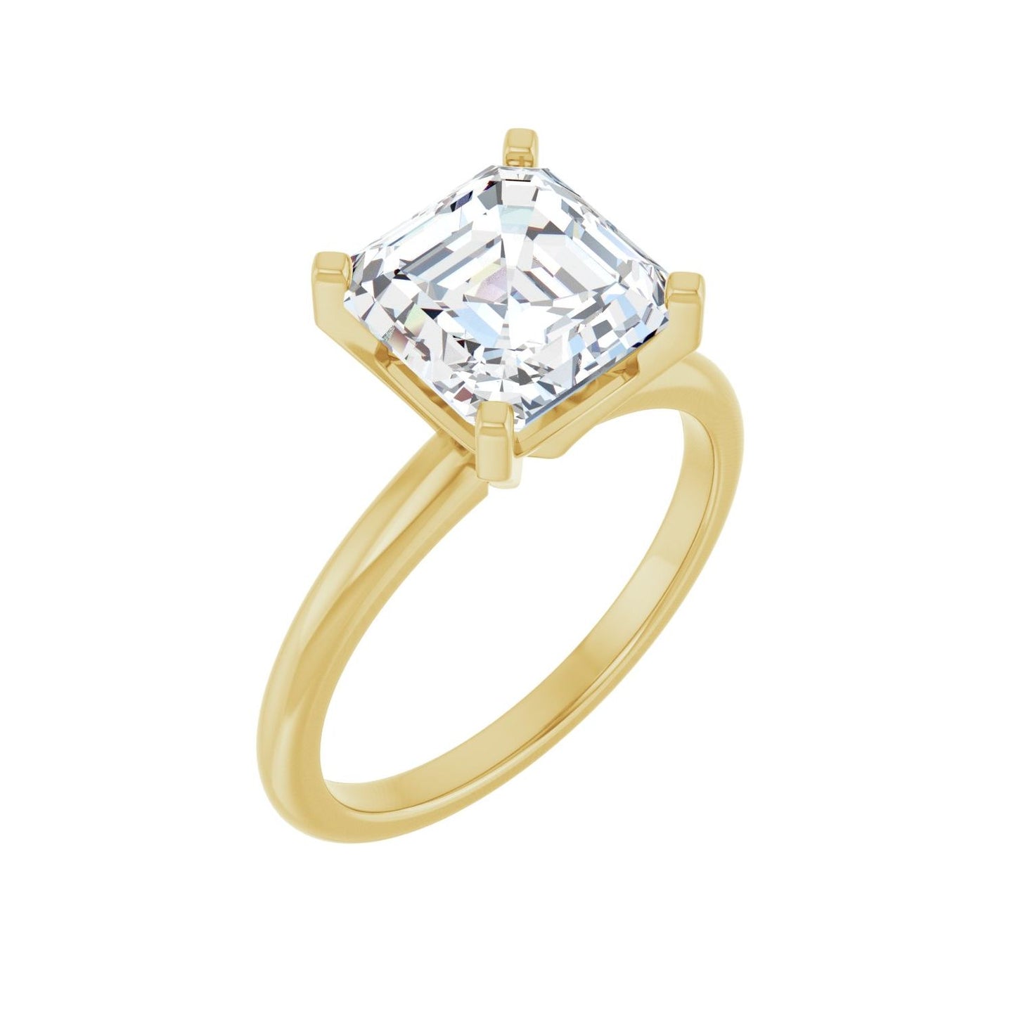 Asscher Engagement Ring | Metal Type=14K Yellow Gold | Center Stone Size=3 CT | Image 1