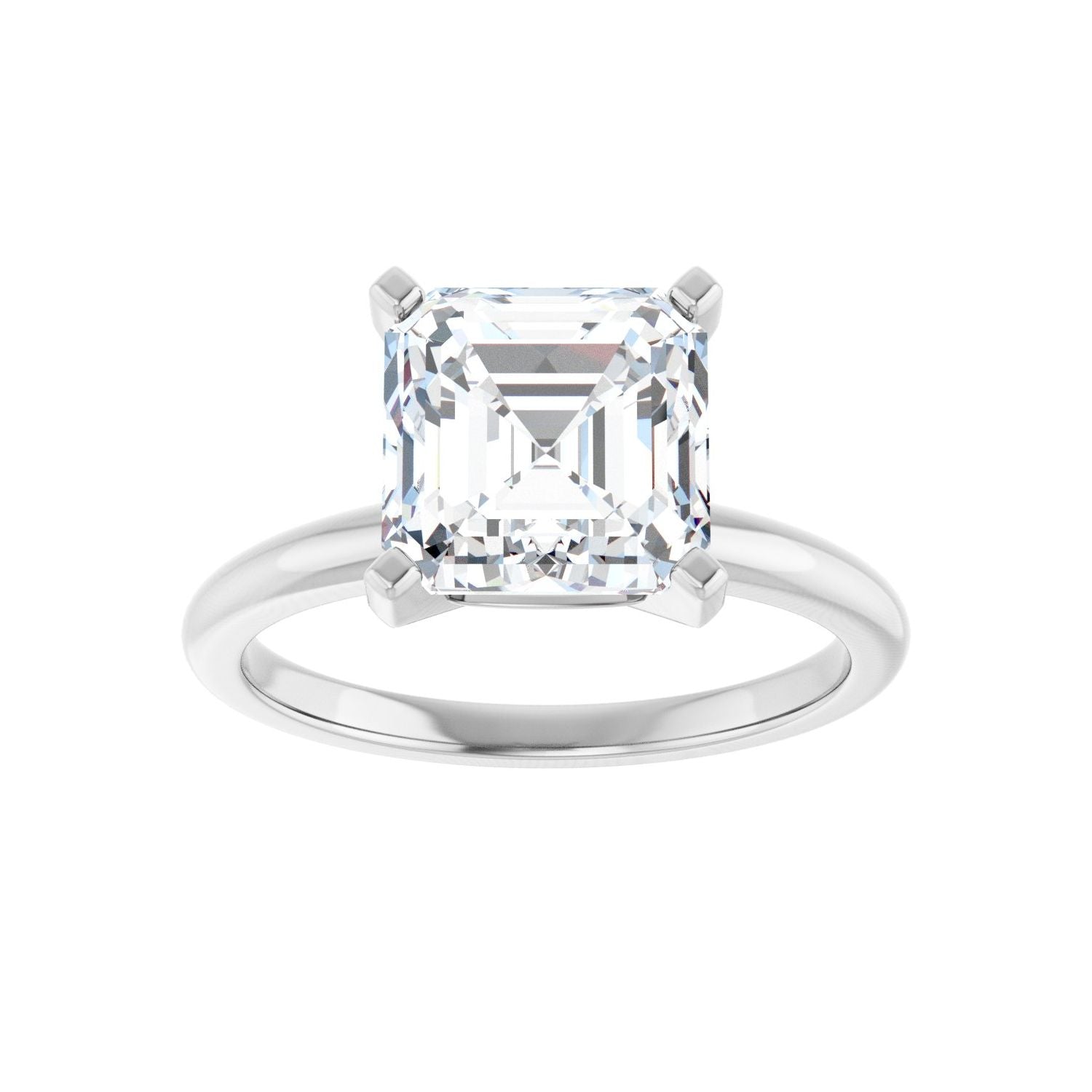 Asscher Engagement Ring | Metal Type=14K White Gold | Center Stone Size=3 CT | Image 3