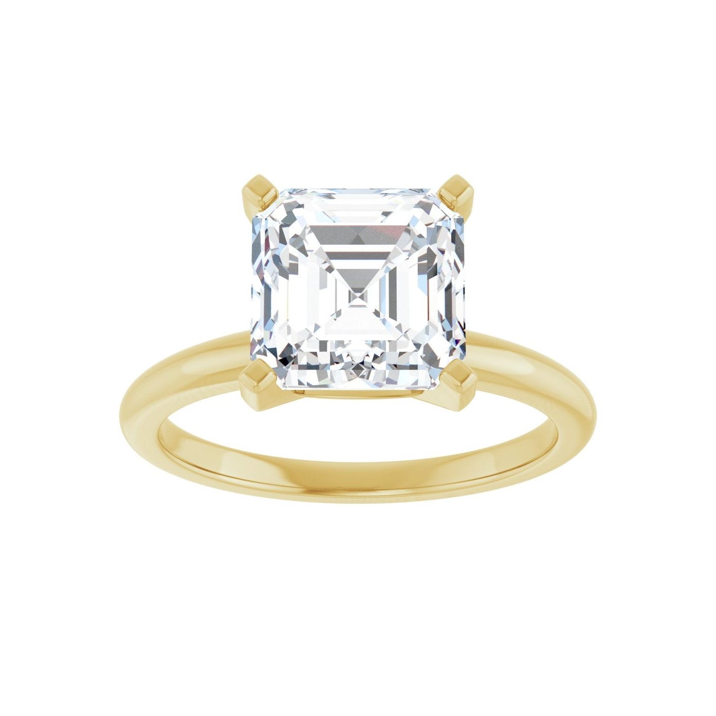 Asscher Engagement Ring | Metal Type=14K Yellow Gold | Center Stone Size=3 CT | Image 3