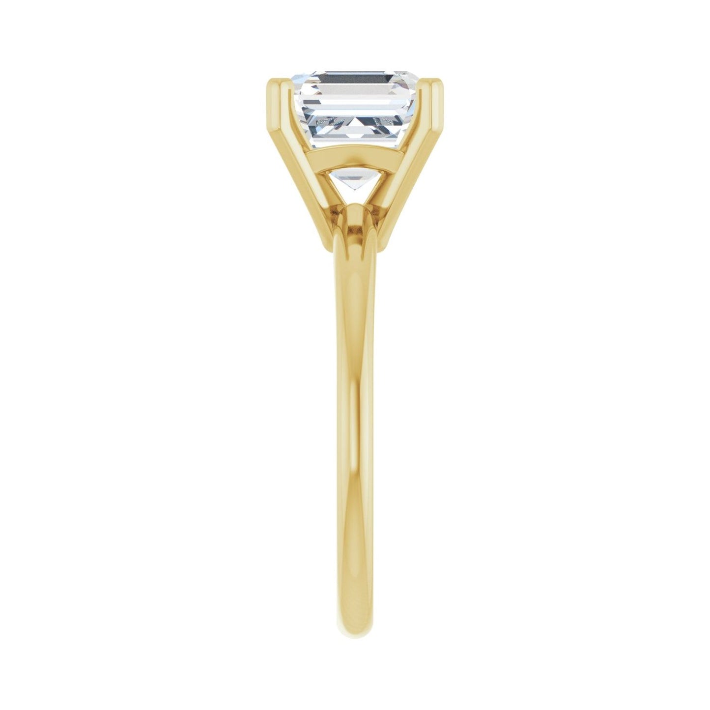 Asscher Engagement Ring | Metal Type=14K Yellow Gold | Center Stone Size=3 CT | Image 4