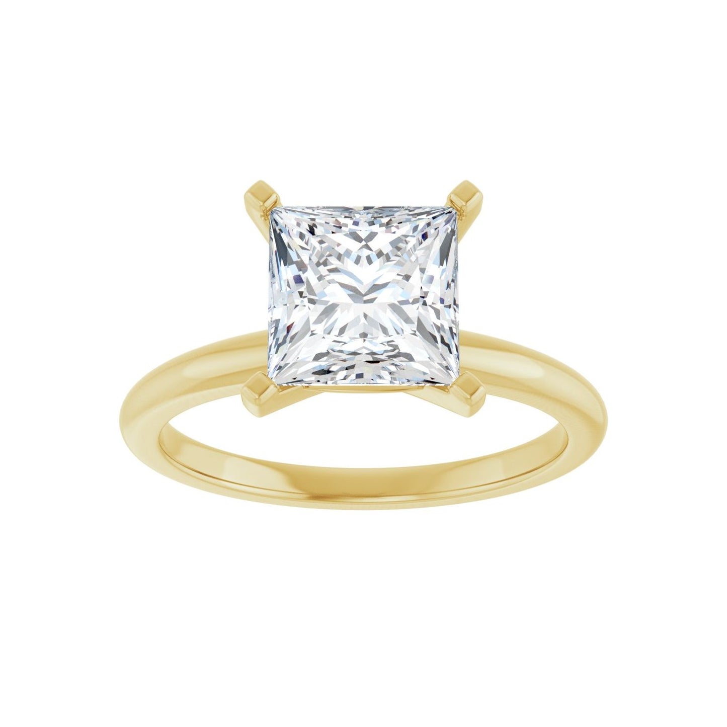 Square Engagement Ring | Metal Type=14K Yellow Gold | Center Stone Size=2 CT | Image 3
