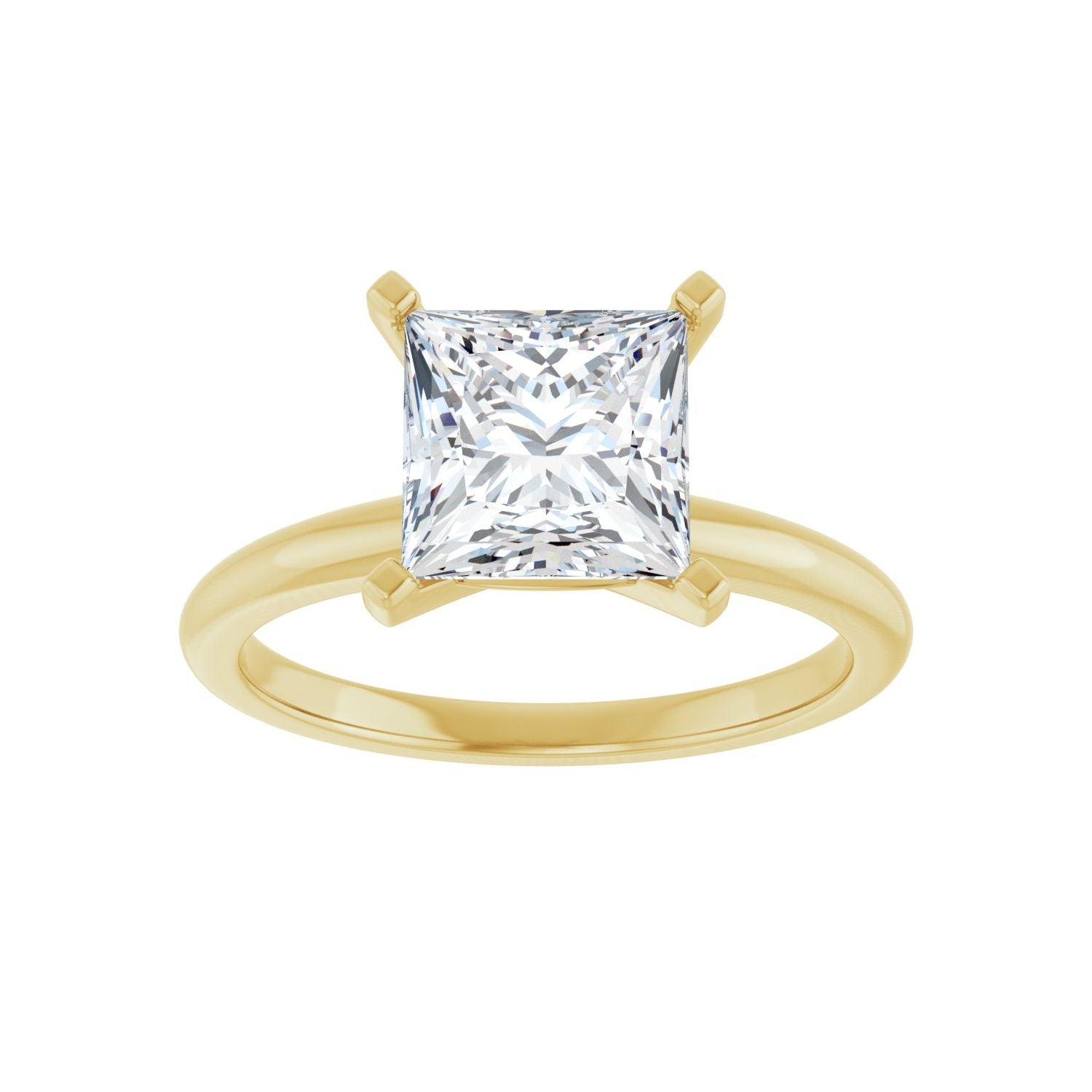 Square Engagement Ring | Metal Type=14K Yellow Gold | Center Stone Size=2 CT | Image 3