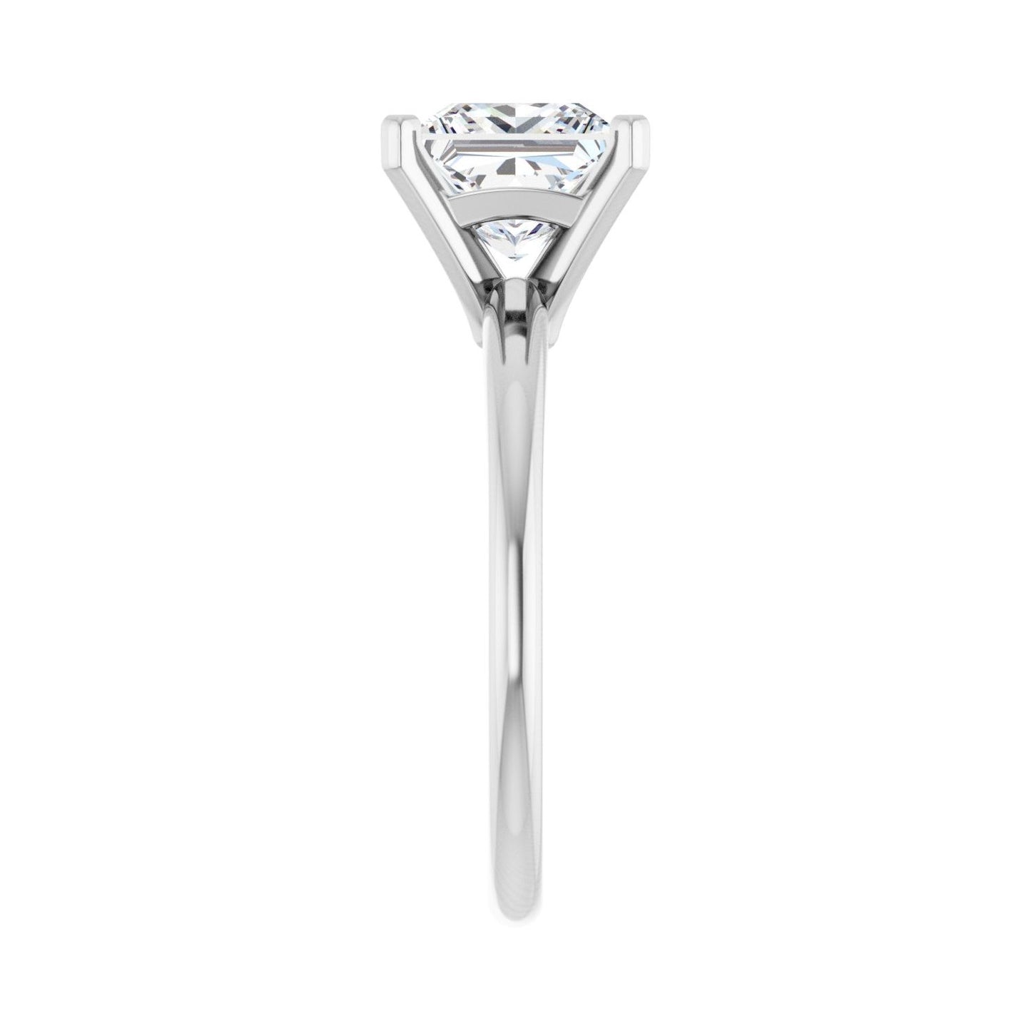 Square Engagement Ring | Metal Type=14K White Gold | Center Stone Size=2 CT | Image 4