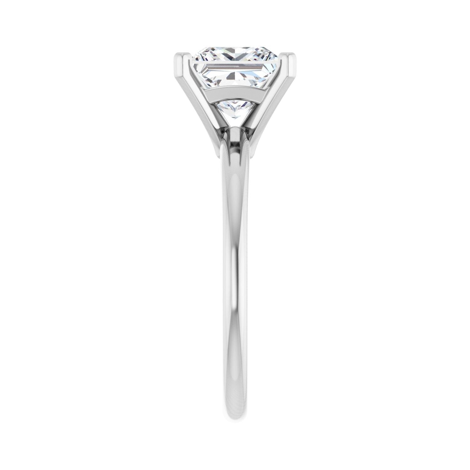 Square Engagement Ring | Metal Type=14K White Gold | Center Stone Size=2 CT | Image 4
