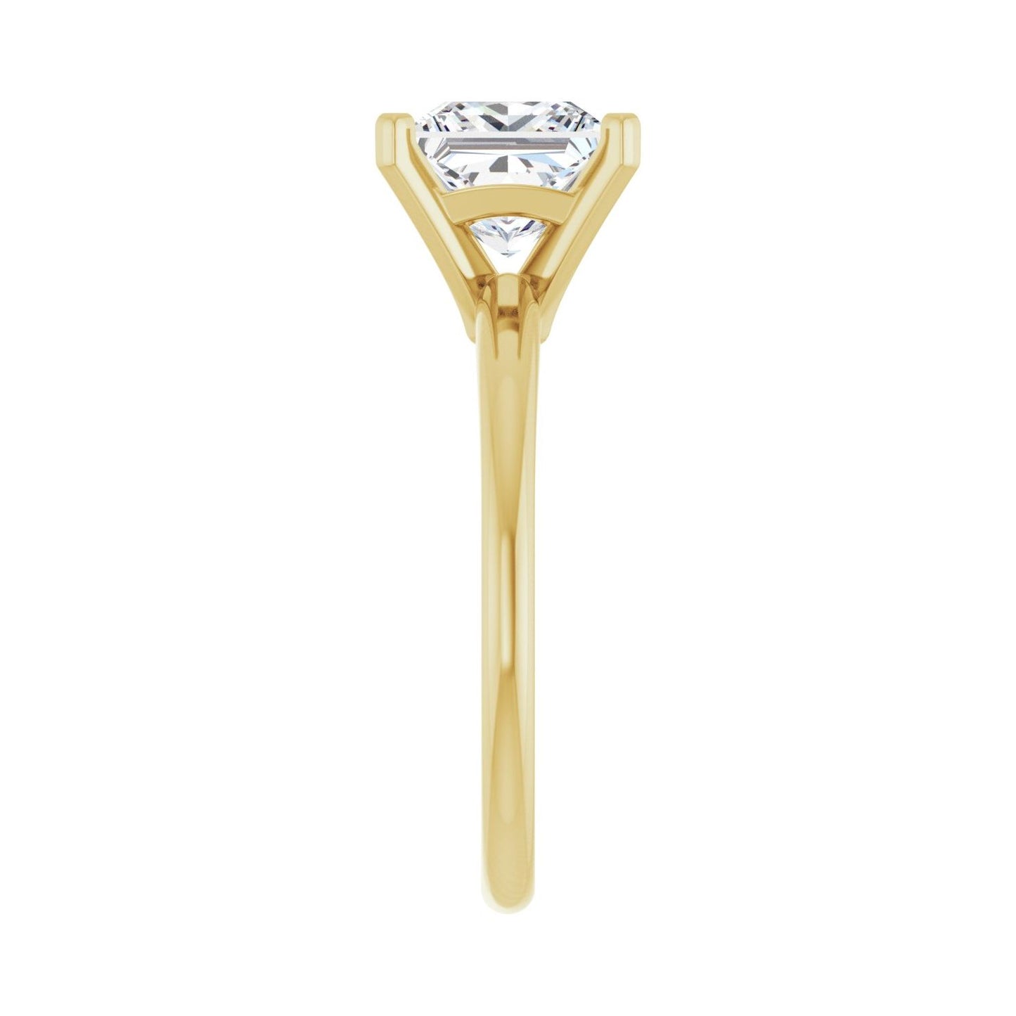 Square Engagement Ring | Metal Type=14K Yellow Gold | Center Stone Size=2 CT | Image 4