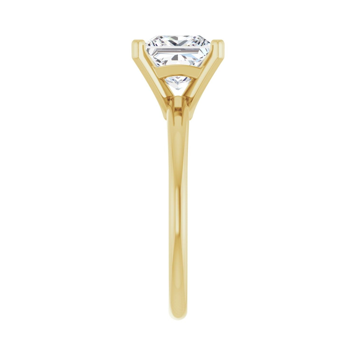 Square Engagement Ring | Metal Type=14K Yellow Gold | Center Stone Size=2 CT | Image 4