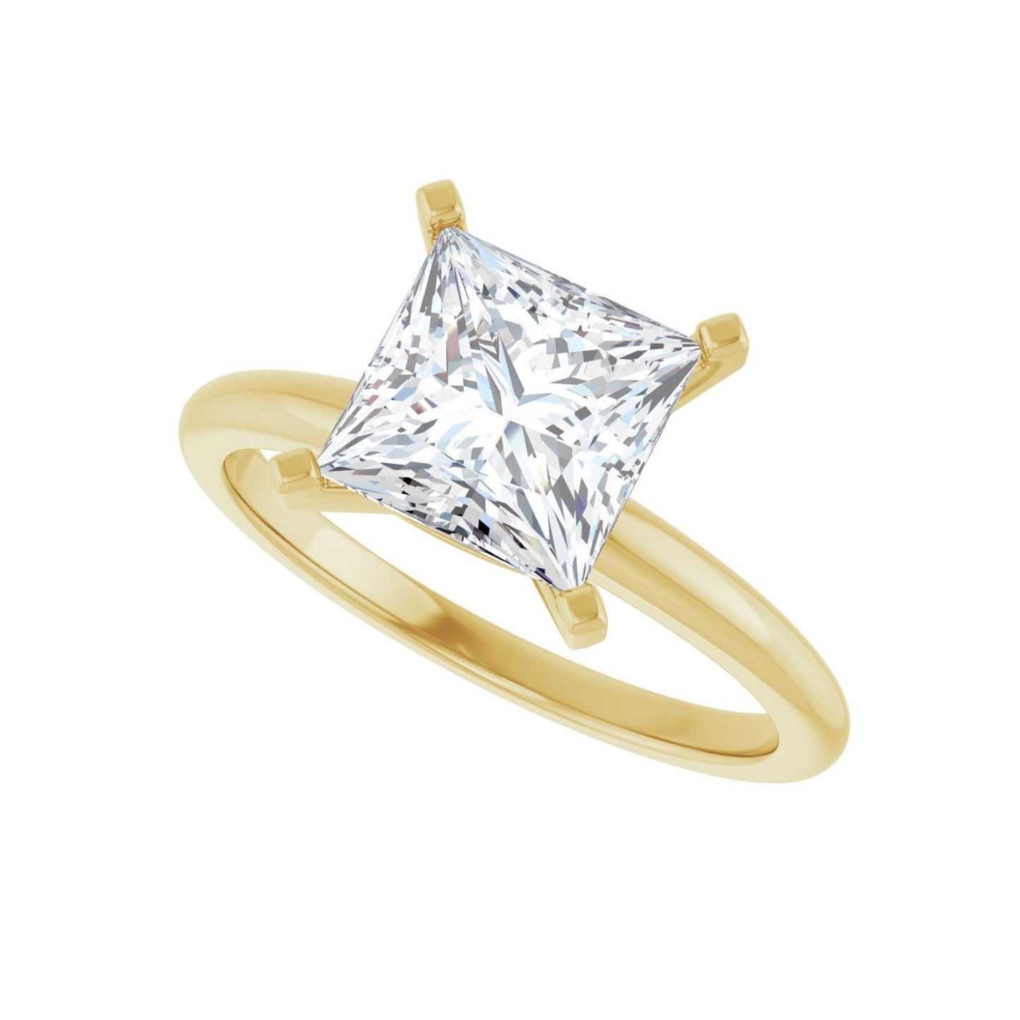 Square Engagement Ring | Metal Type=14K Yellow Gold | Center Stone Size=2 CT | Image 5