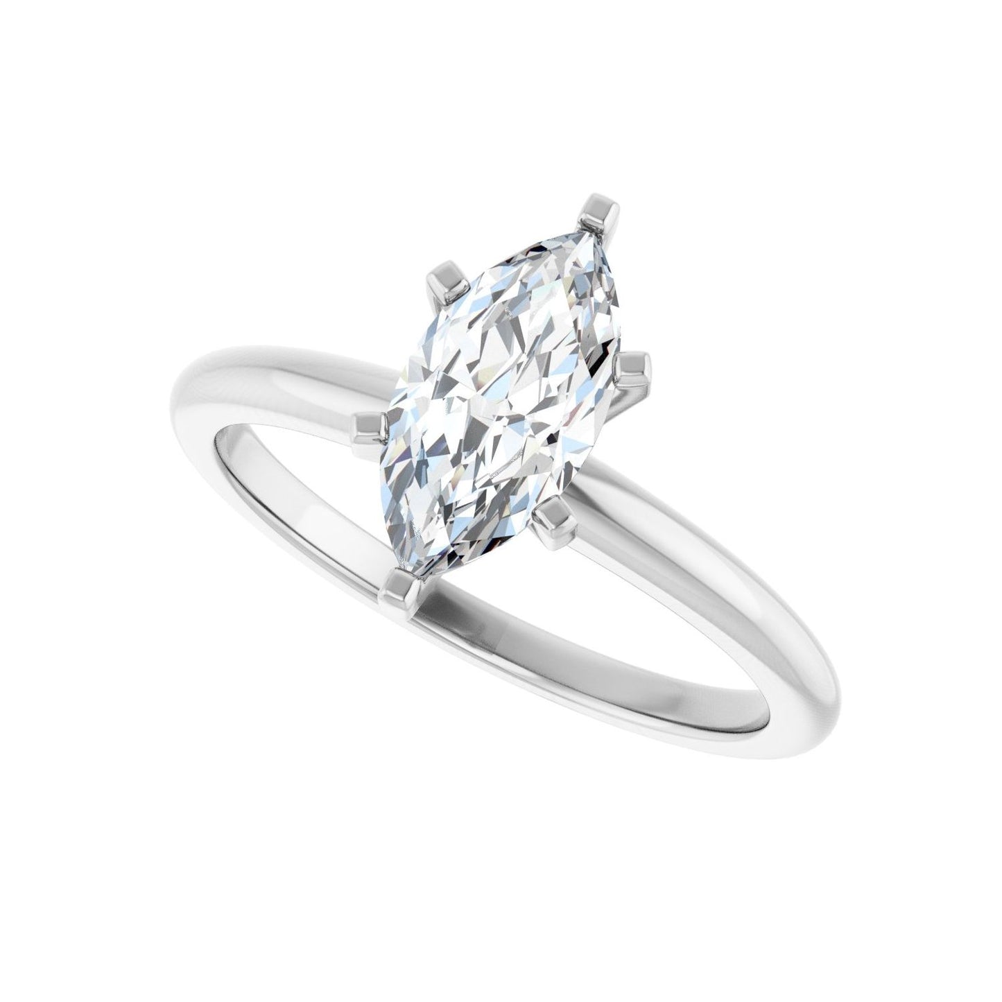 Marquise Engagement Ring | Metal Type=14K White Gold | Center Stone Size=1 CT | Image 5